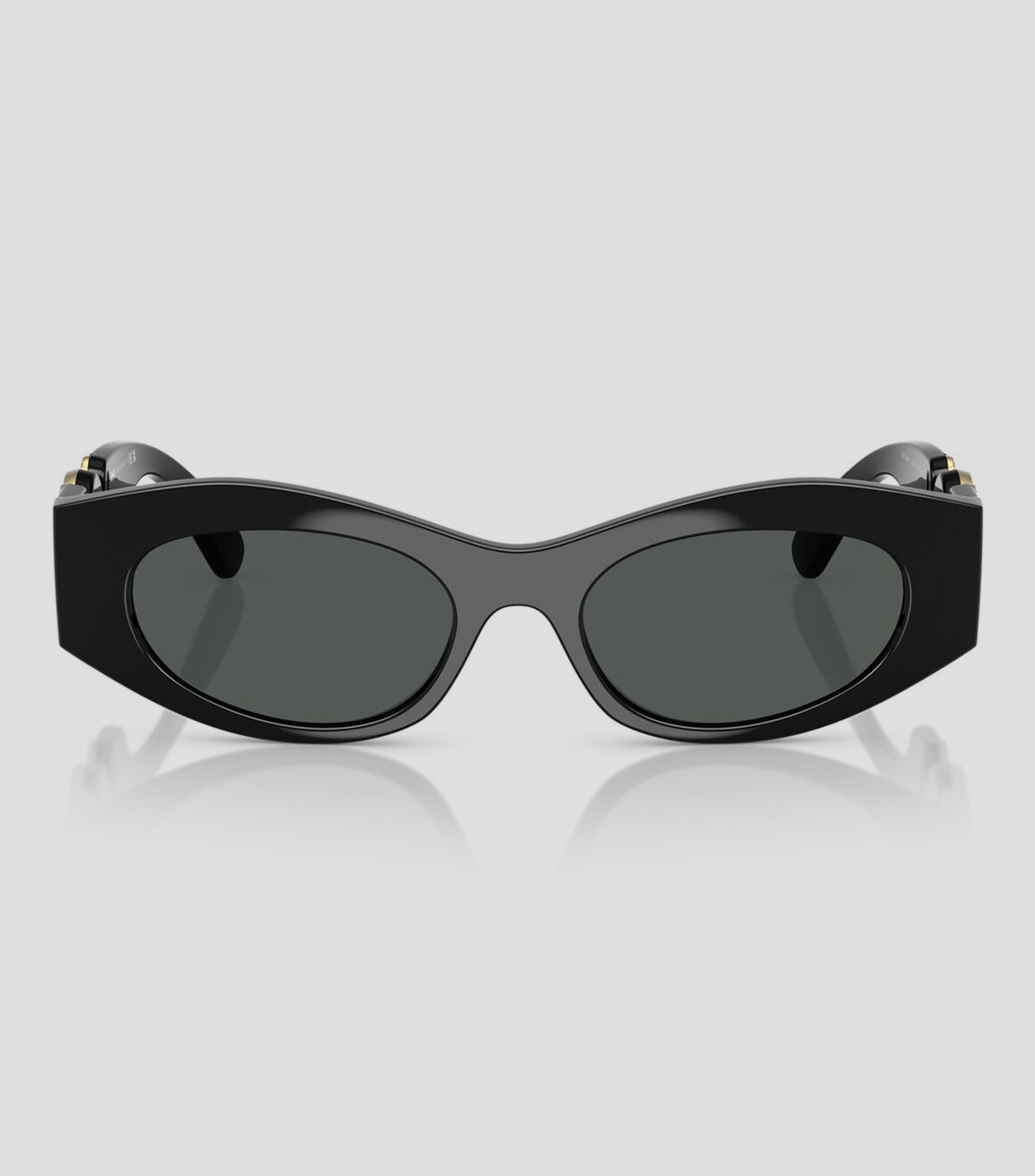 Lentes de sol ovalados negros Mujer