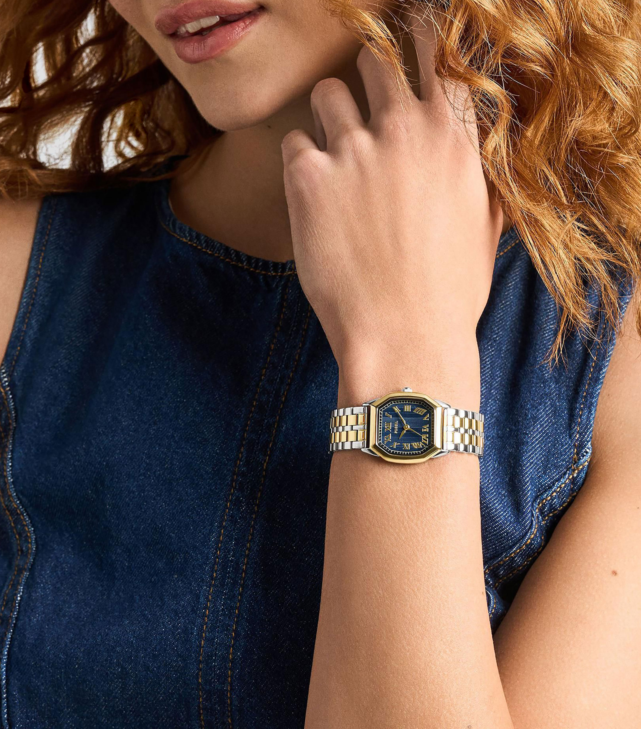 Reloj para Mujer Harlow casual plateado/dorado