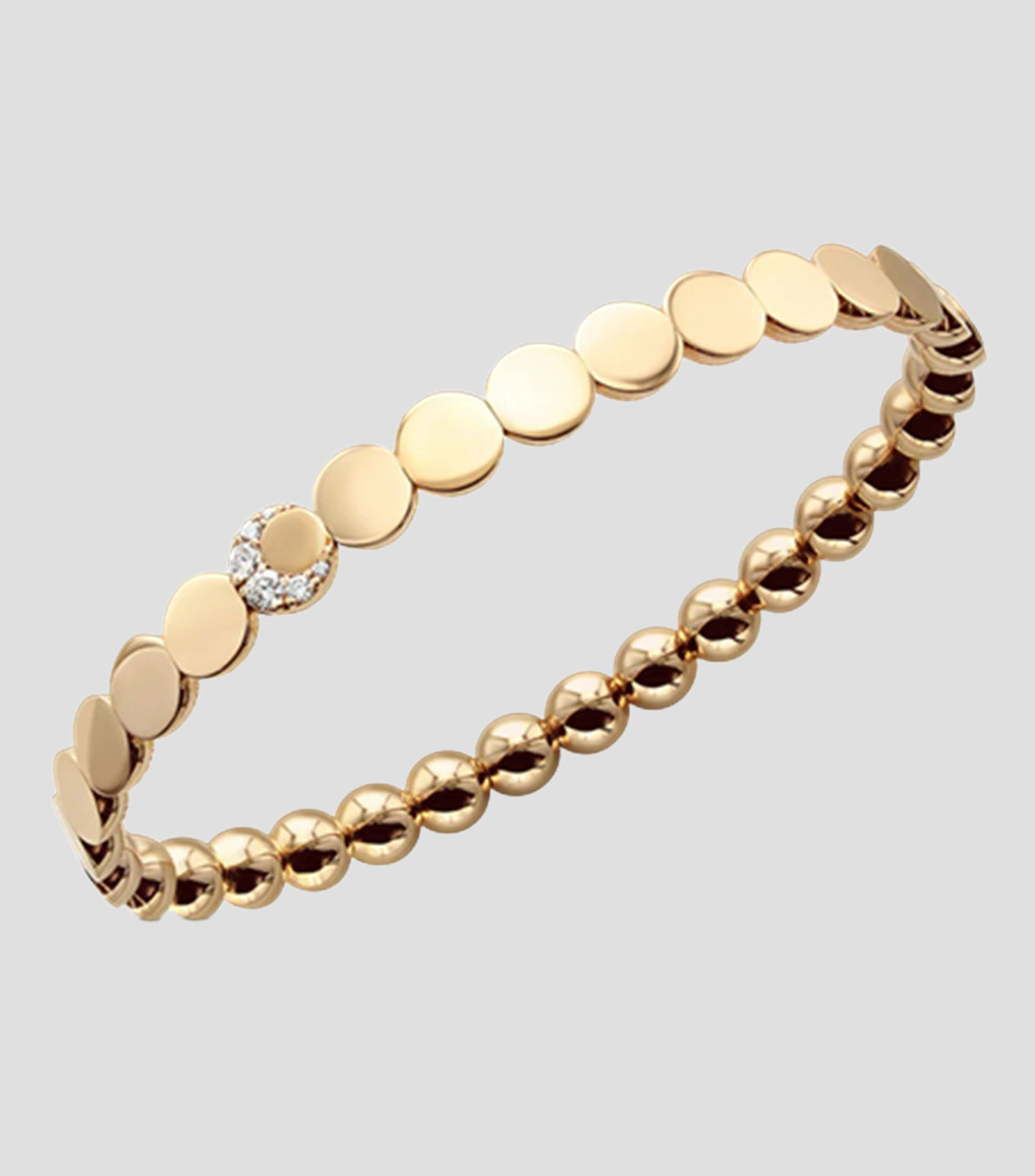 Pulsera en Oro Rosa de 18 Kilates con Incrustacion de Diamante Mujer
