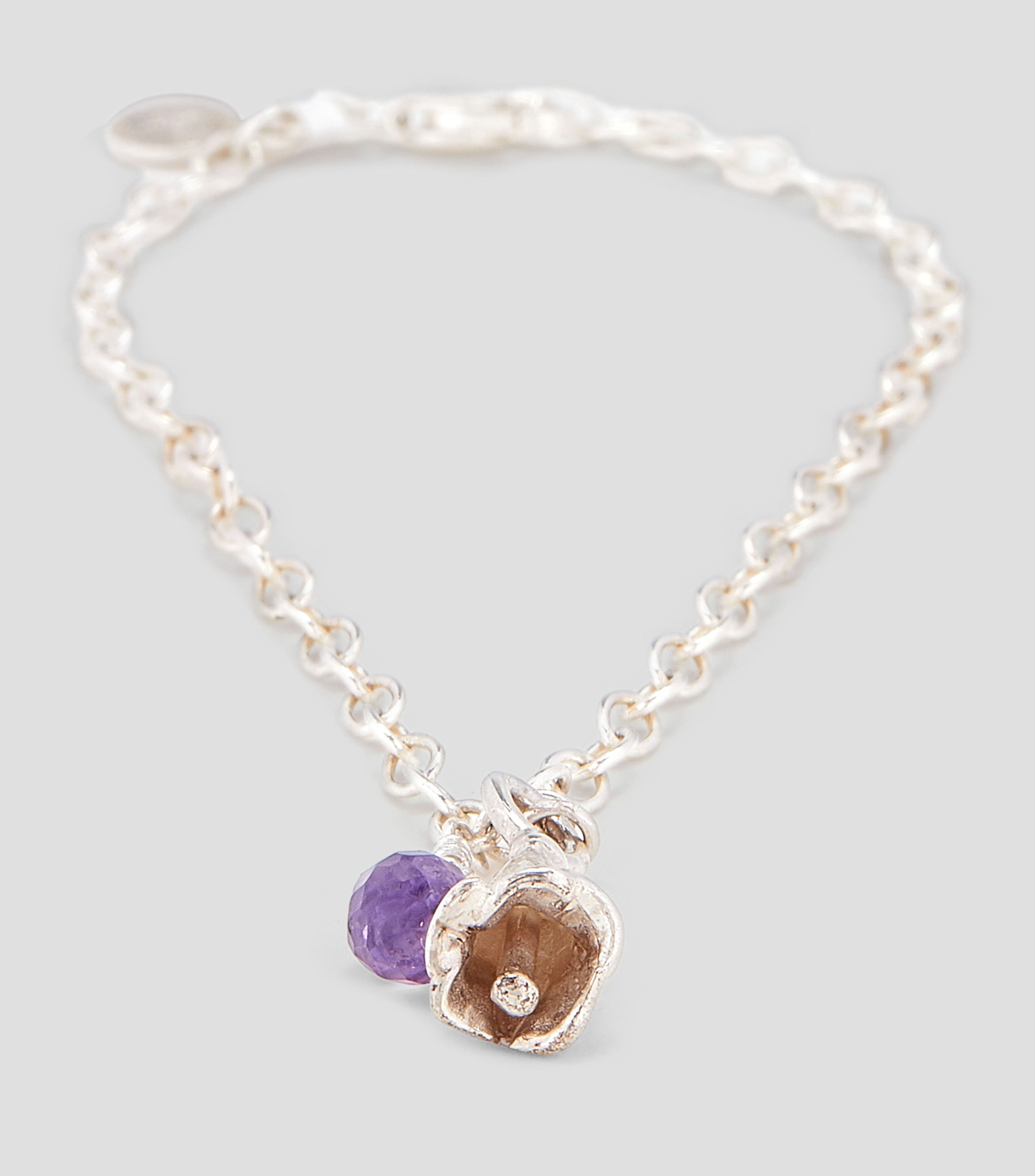 Pulsera flor de Jacaranda en plata Mujer