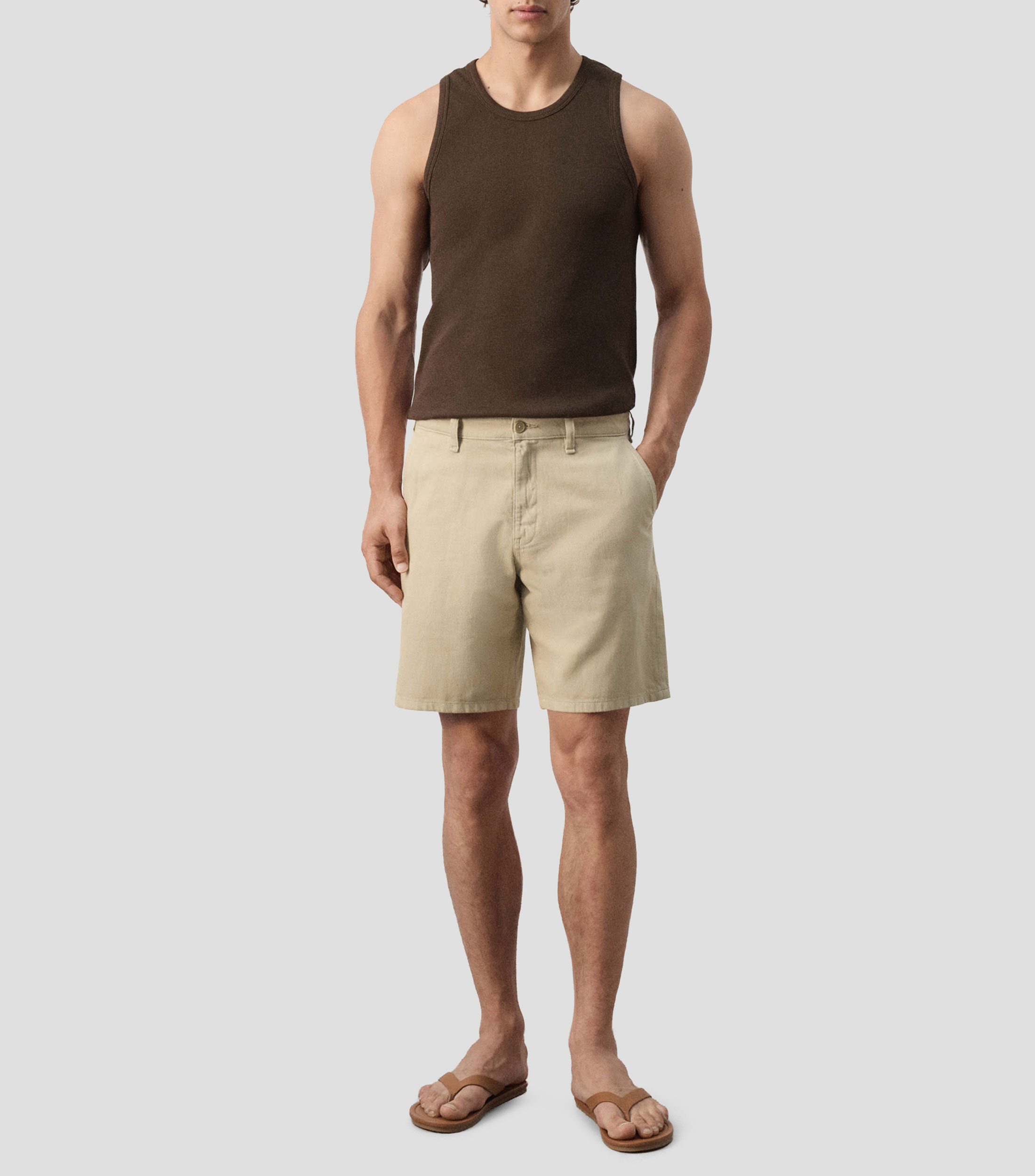 Playera cuello redondo manga sin mangas liso Hombre