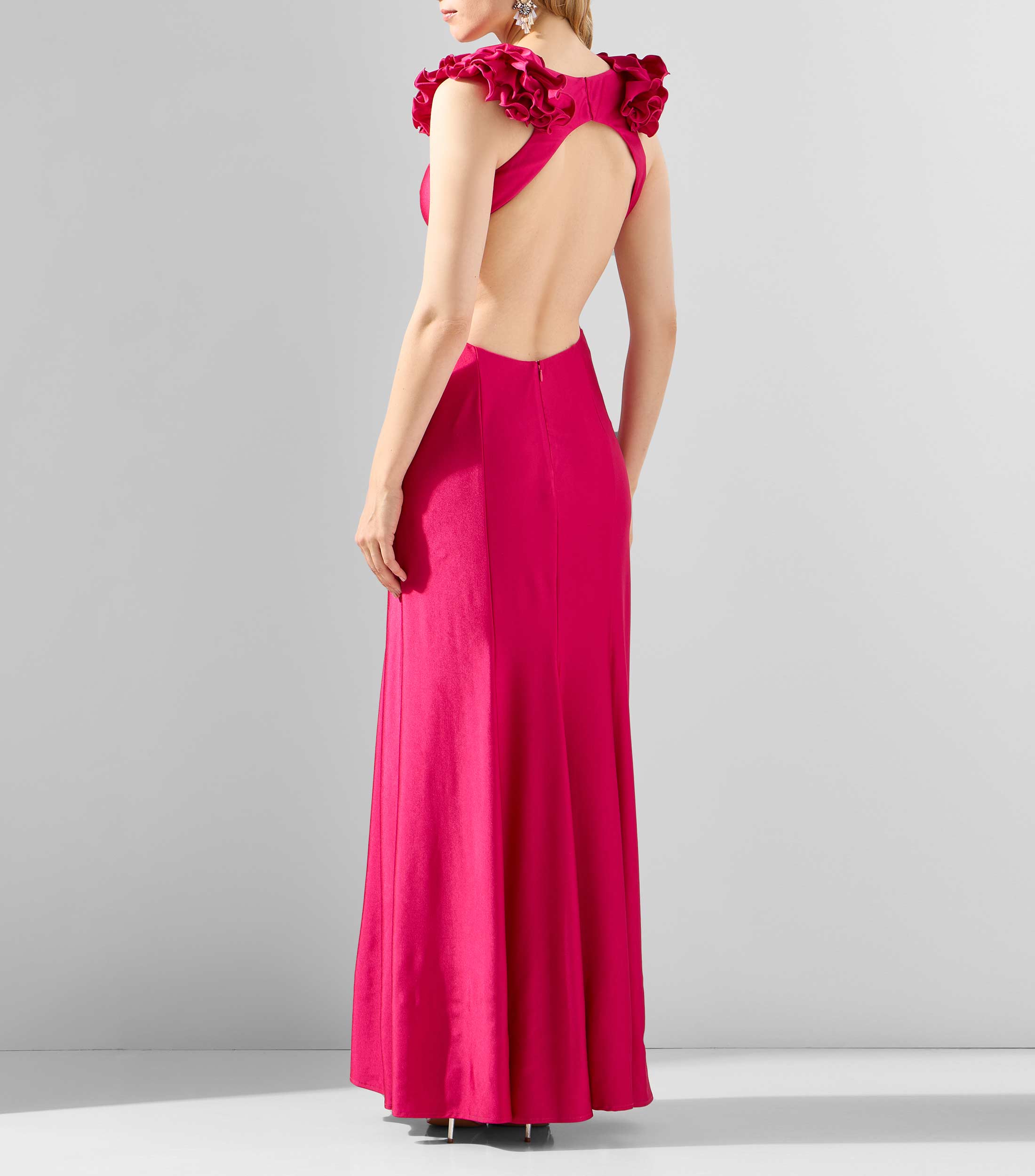 Vestido de fiesta largo liso Mujer