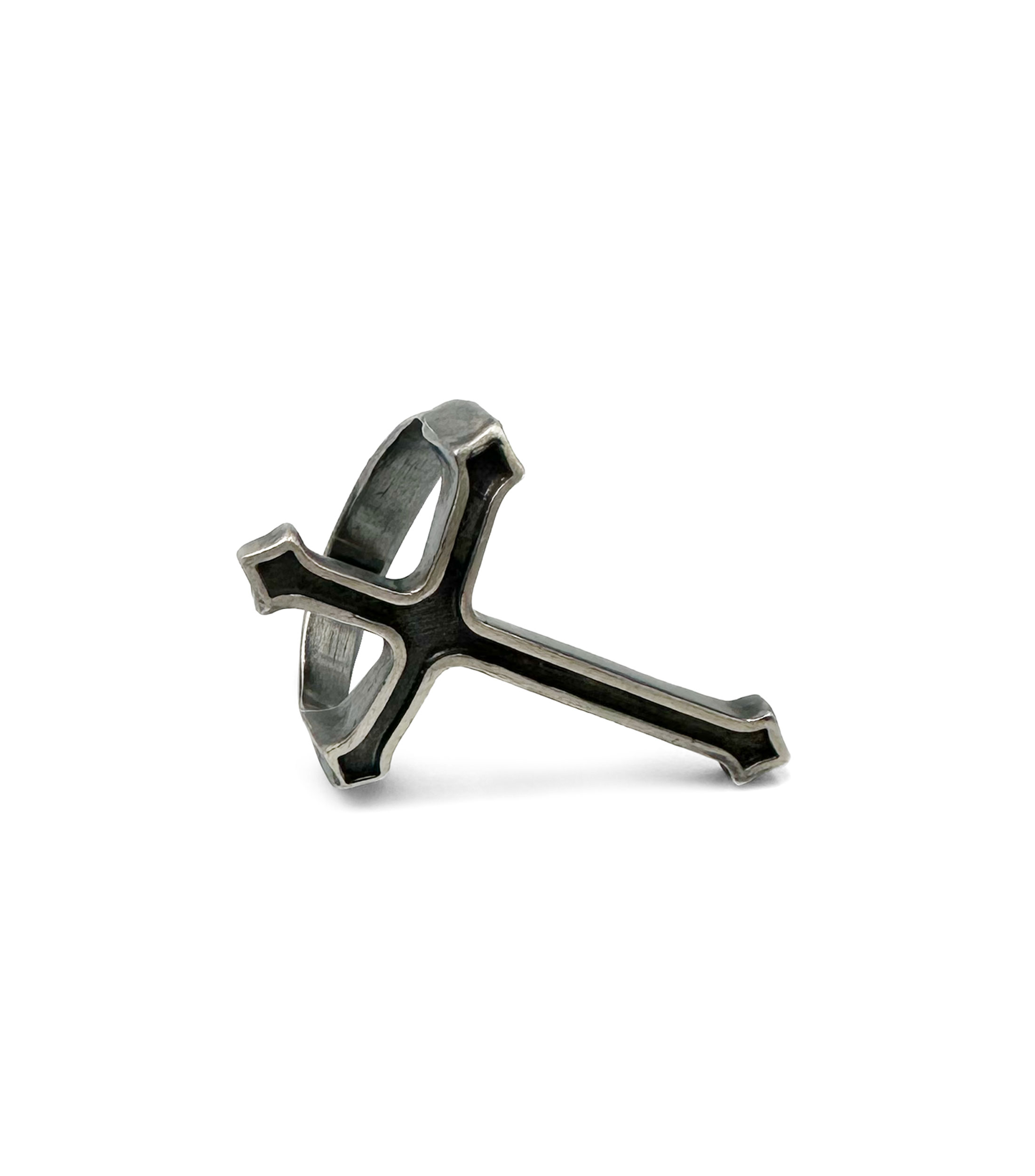 Anillo en plata con cruz Unisex
