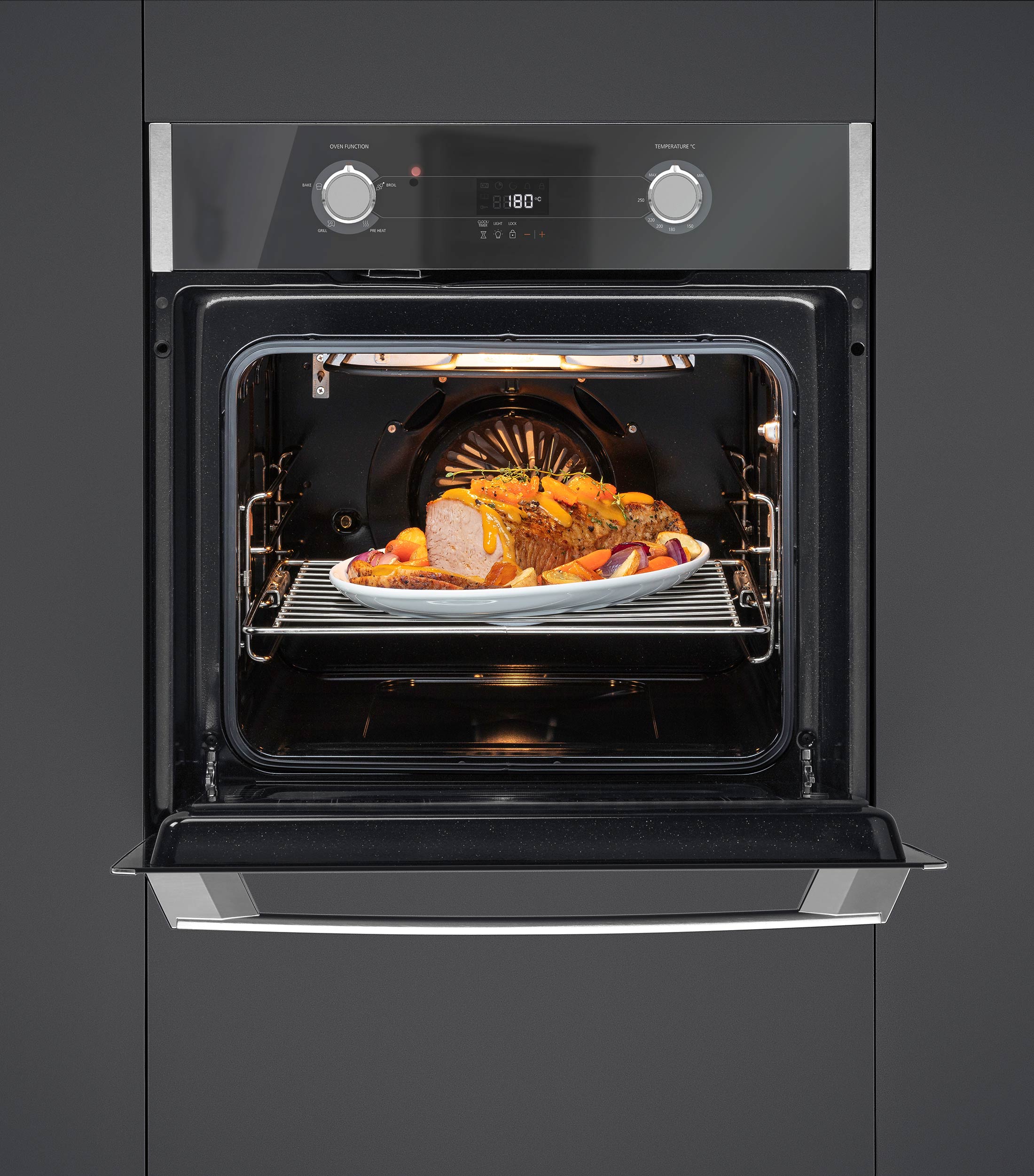 Horno Empotrable Negro Espejo 60 cm Black a gas