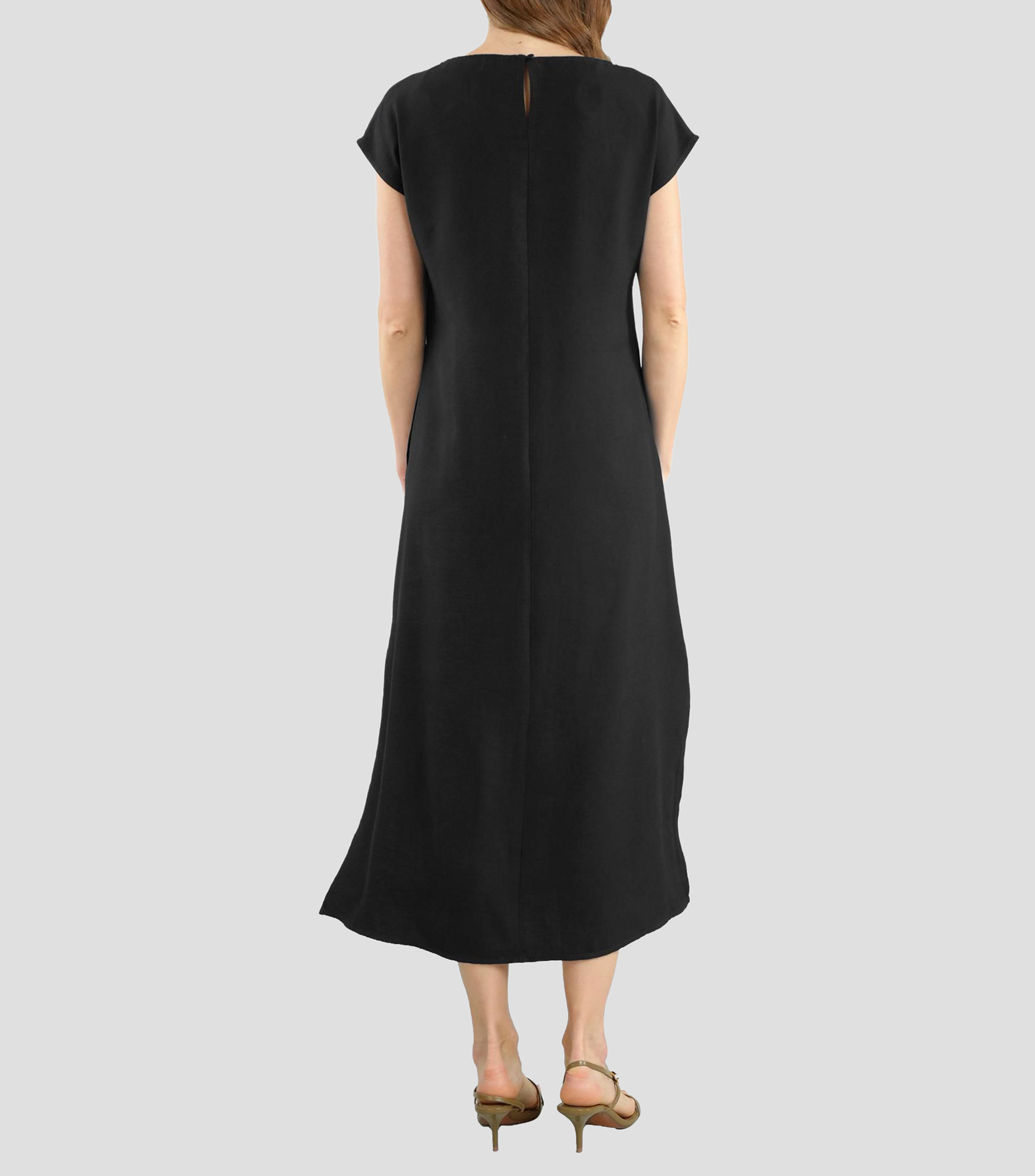 Vestido midi liso Mujer