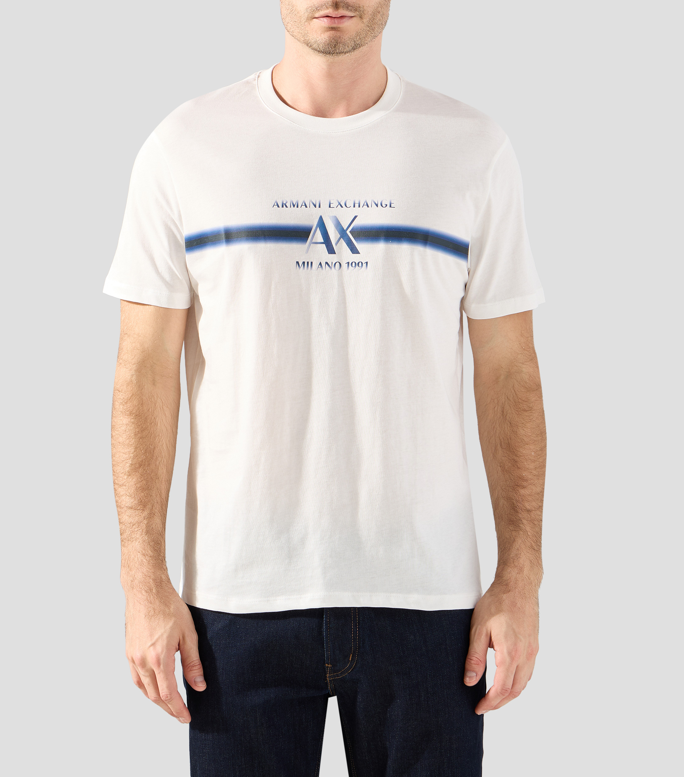 Playera cuello redondo manga corta estampada Hombre