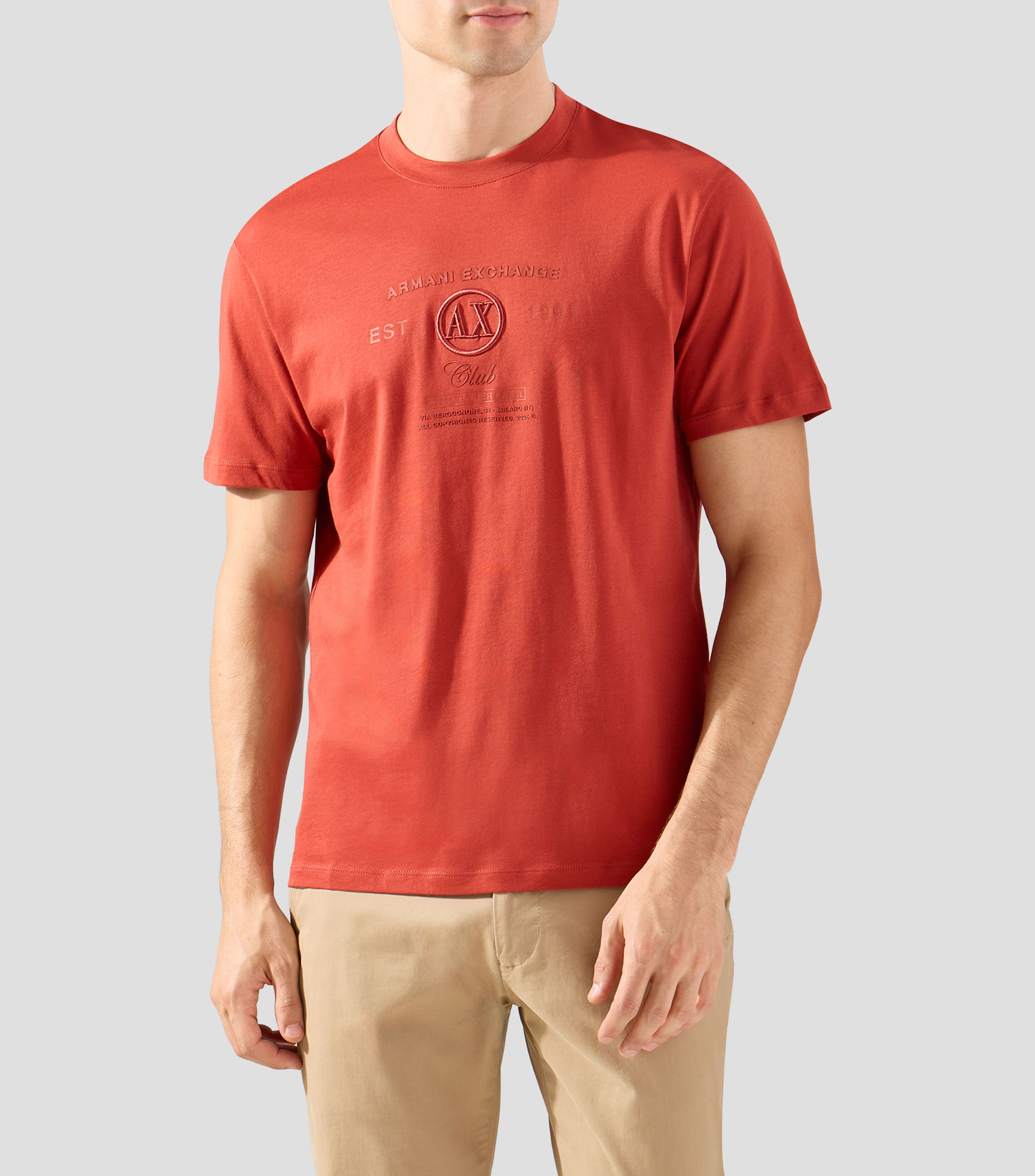 Playera cuello redondo manga corta estampada Hombre