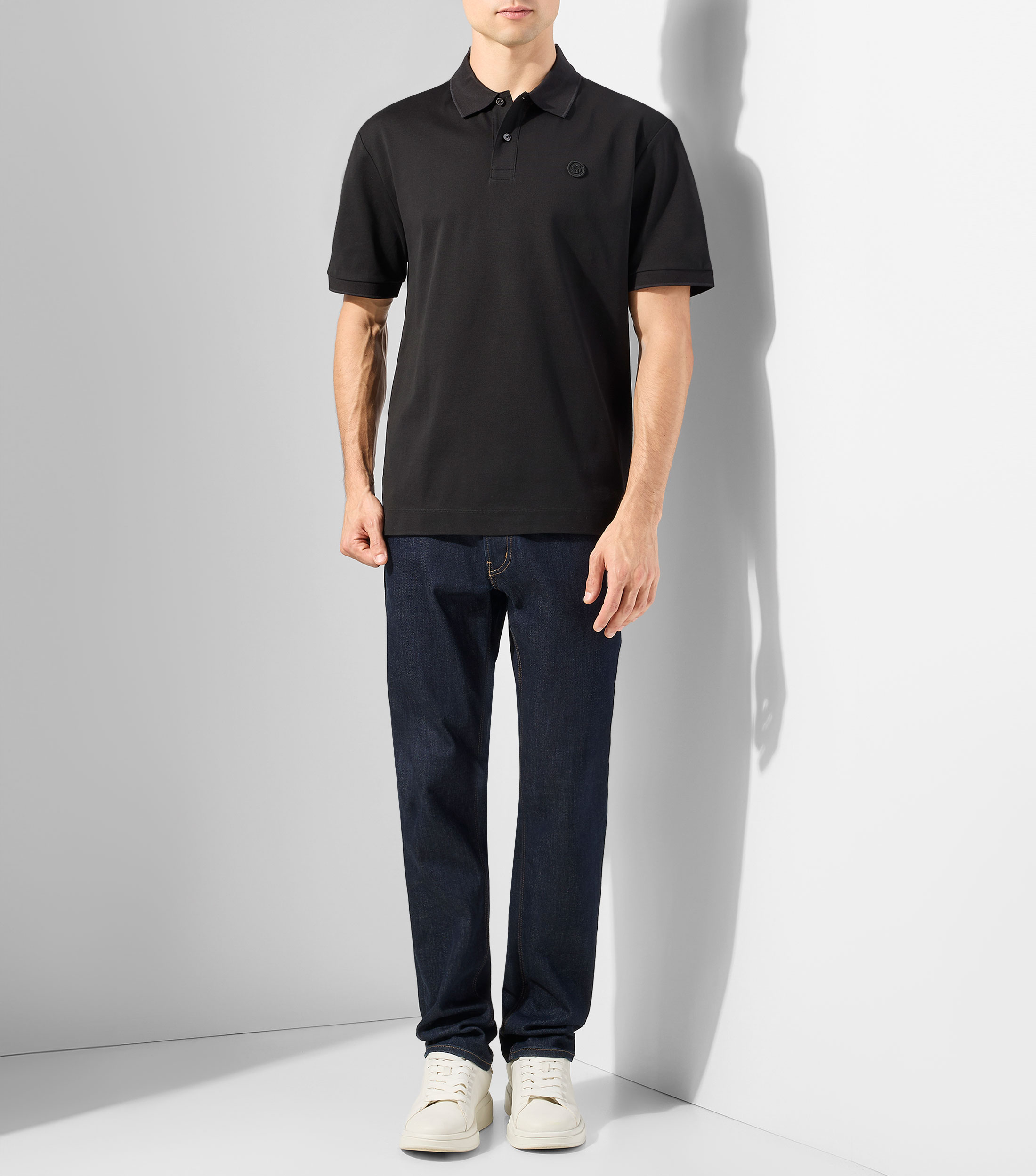 Playera tipo polo de manga corta lisa Hombre