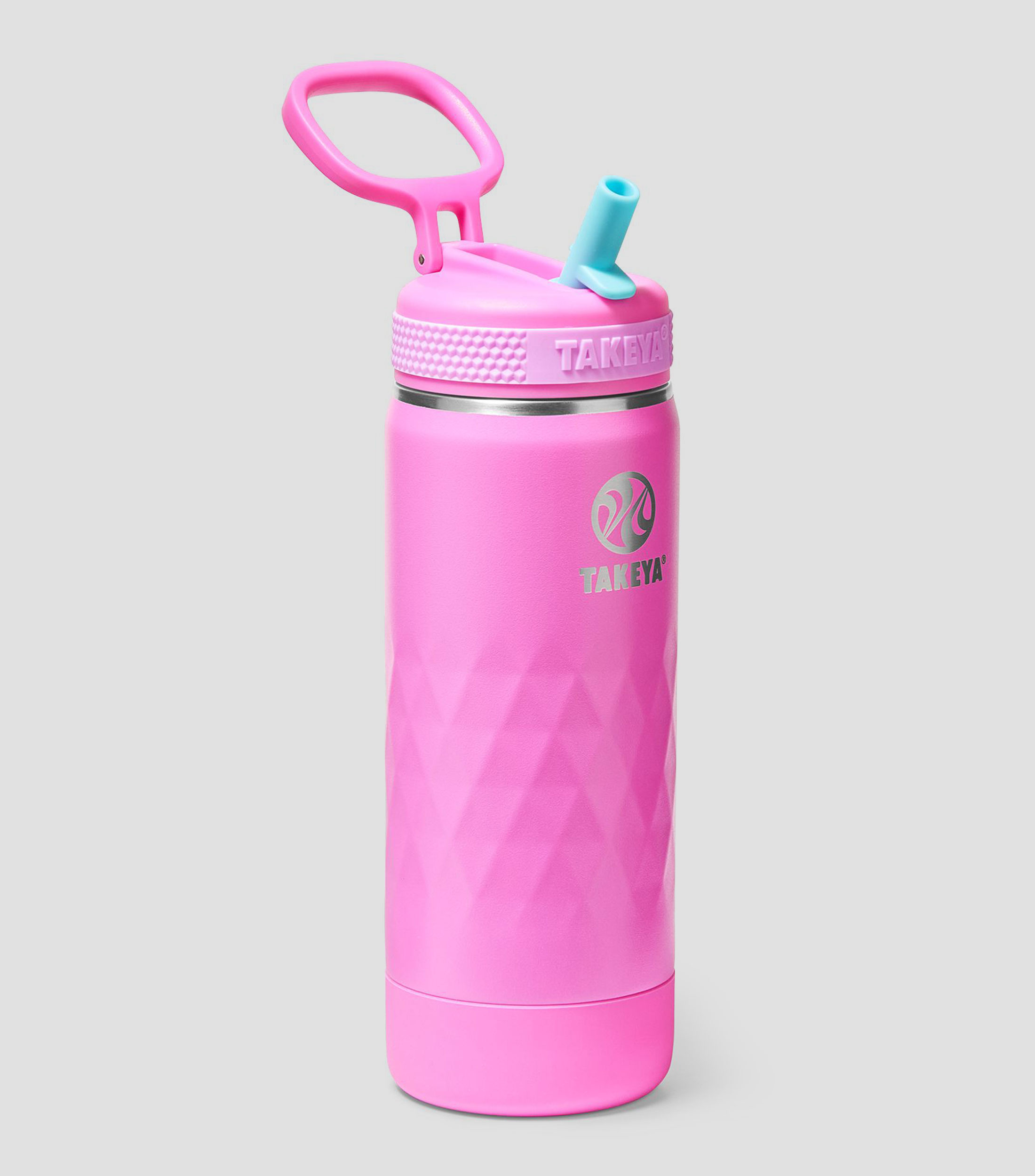 Botella Core con popote Rosa, 530 ml