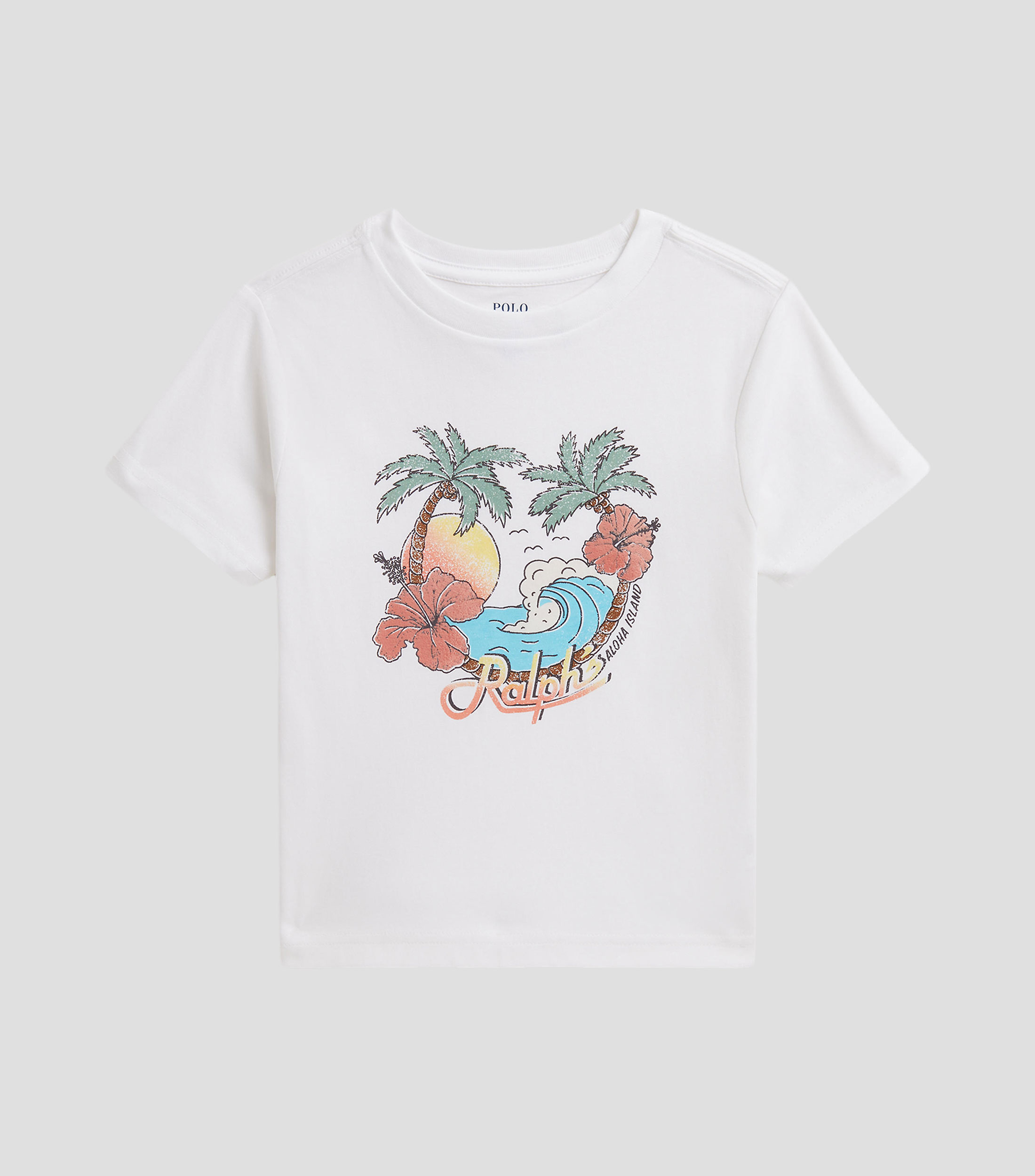 Playera de cuello redondo con manga corta estampada Bebé