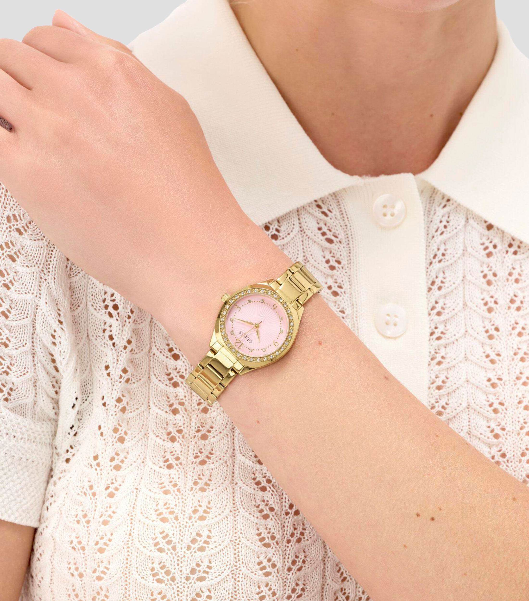 Reloj para Mujer Charlotte casual Rosa, Dorado