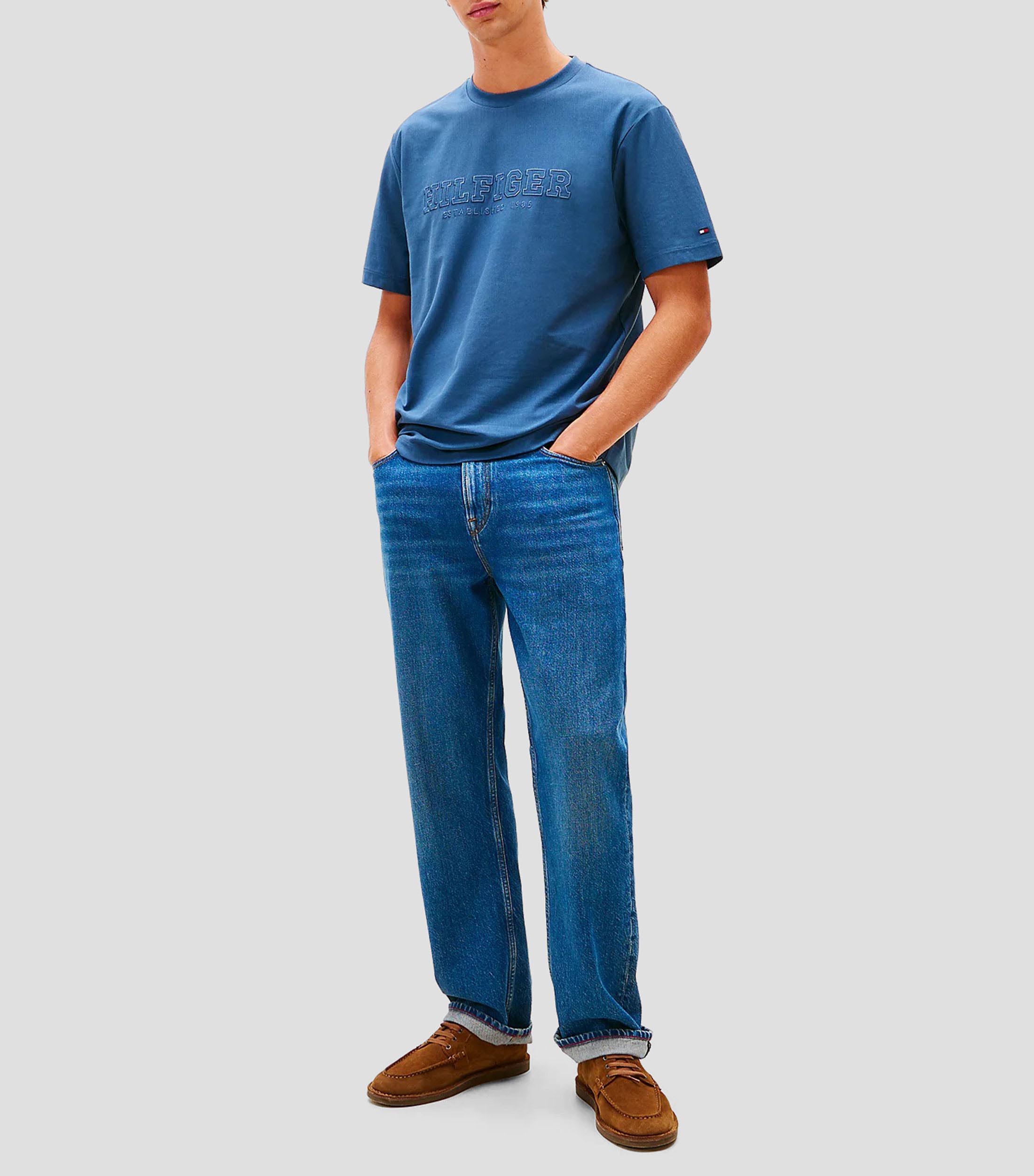 Playera cuello redondo manga corta lisa Hombre