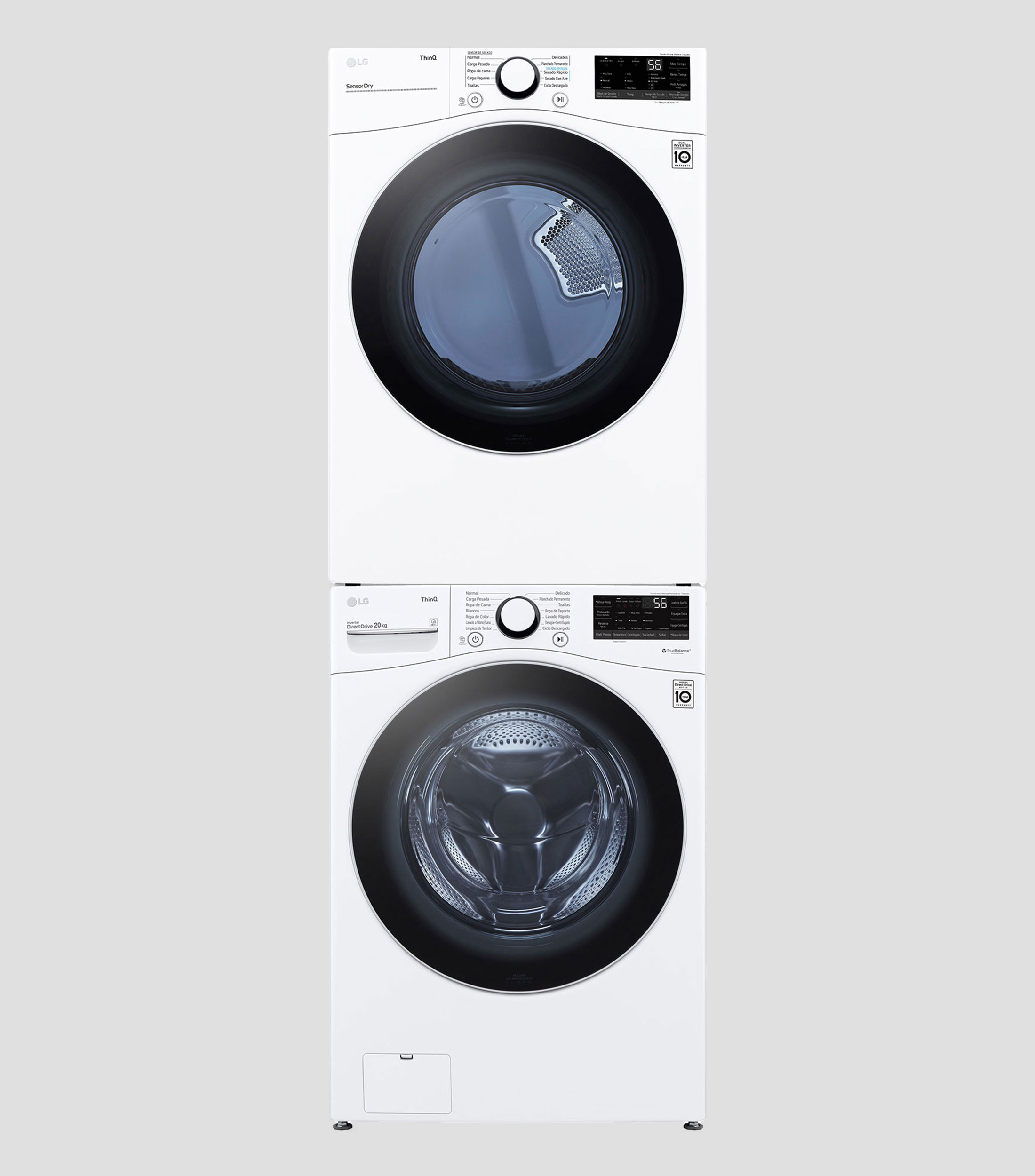 Centro de lavado Gas LP carga frontal 20 Kg blanco