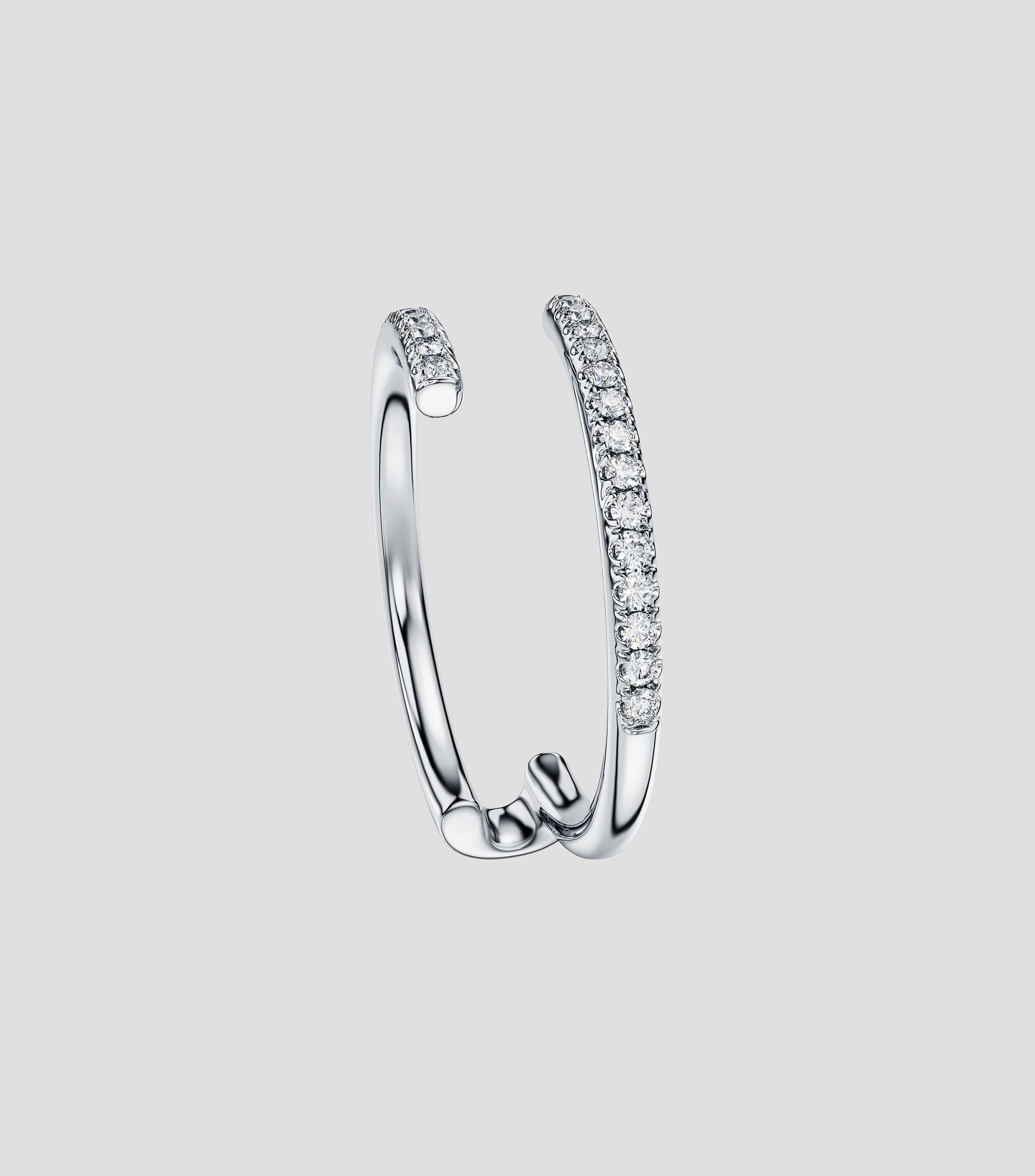Anillo en oro blanco de 18 kilates con cristales Eternity Mujer, Talla 7