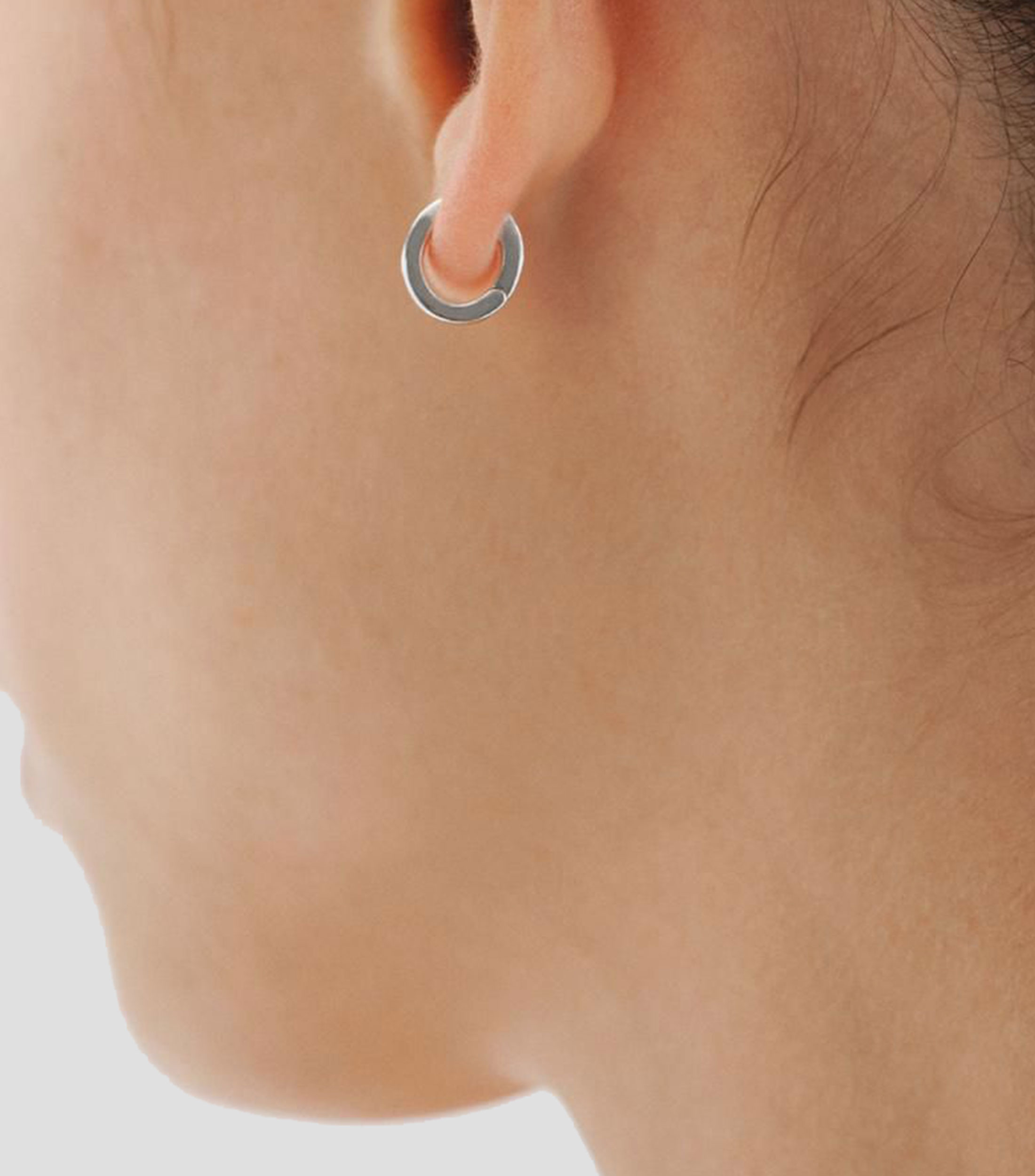 Pendientes en plata .925 forma de aro Connector Criolla Mujer