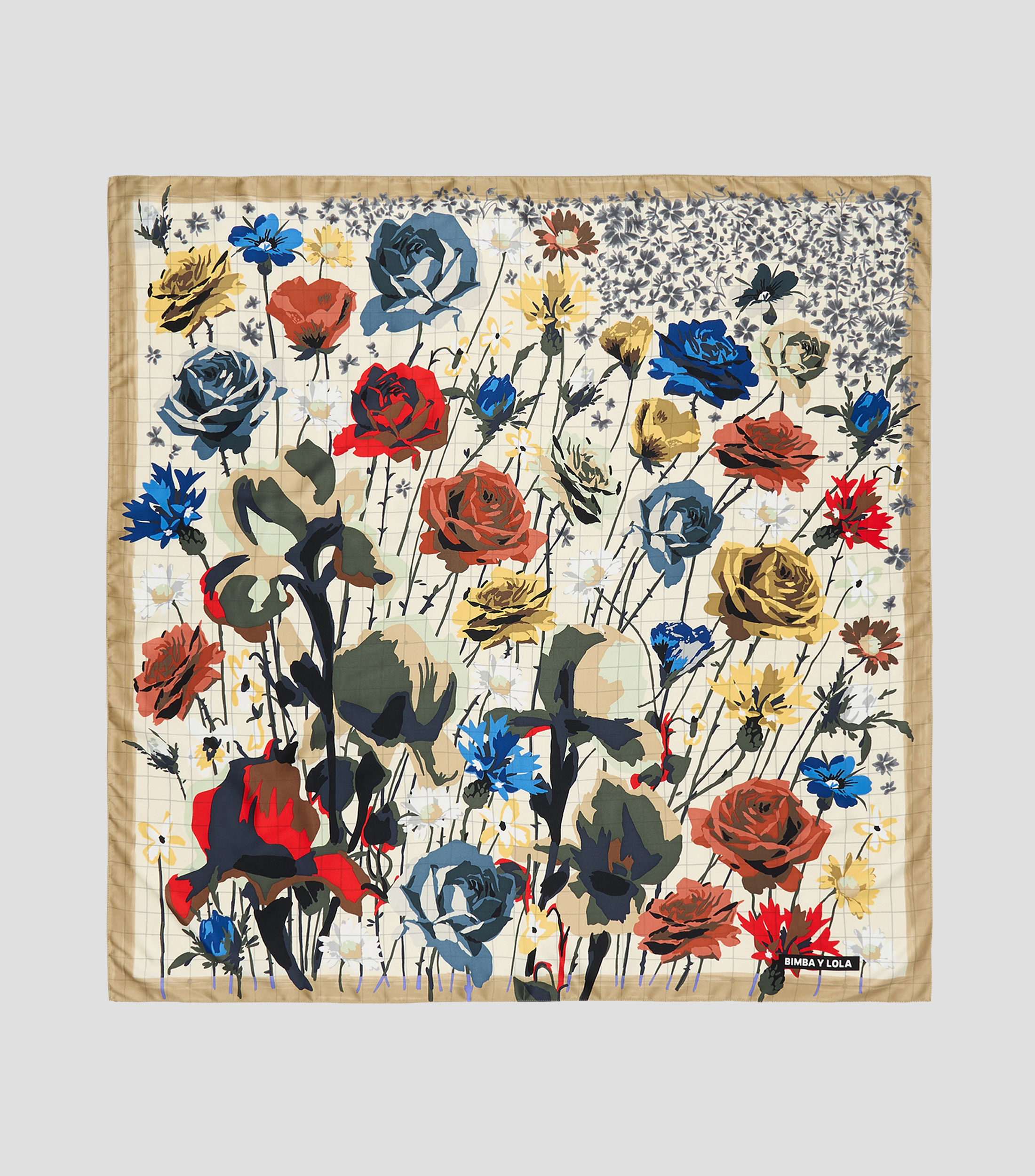Pañuelo estampado ramo de flores Mujer