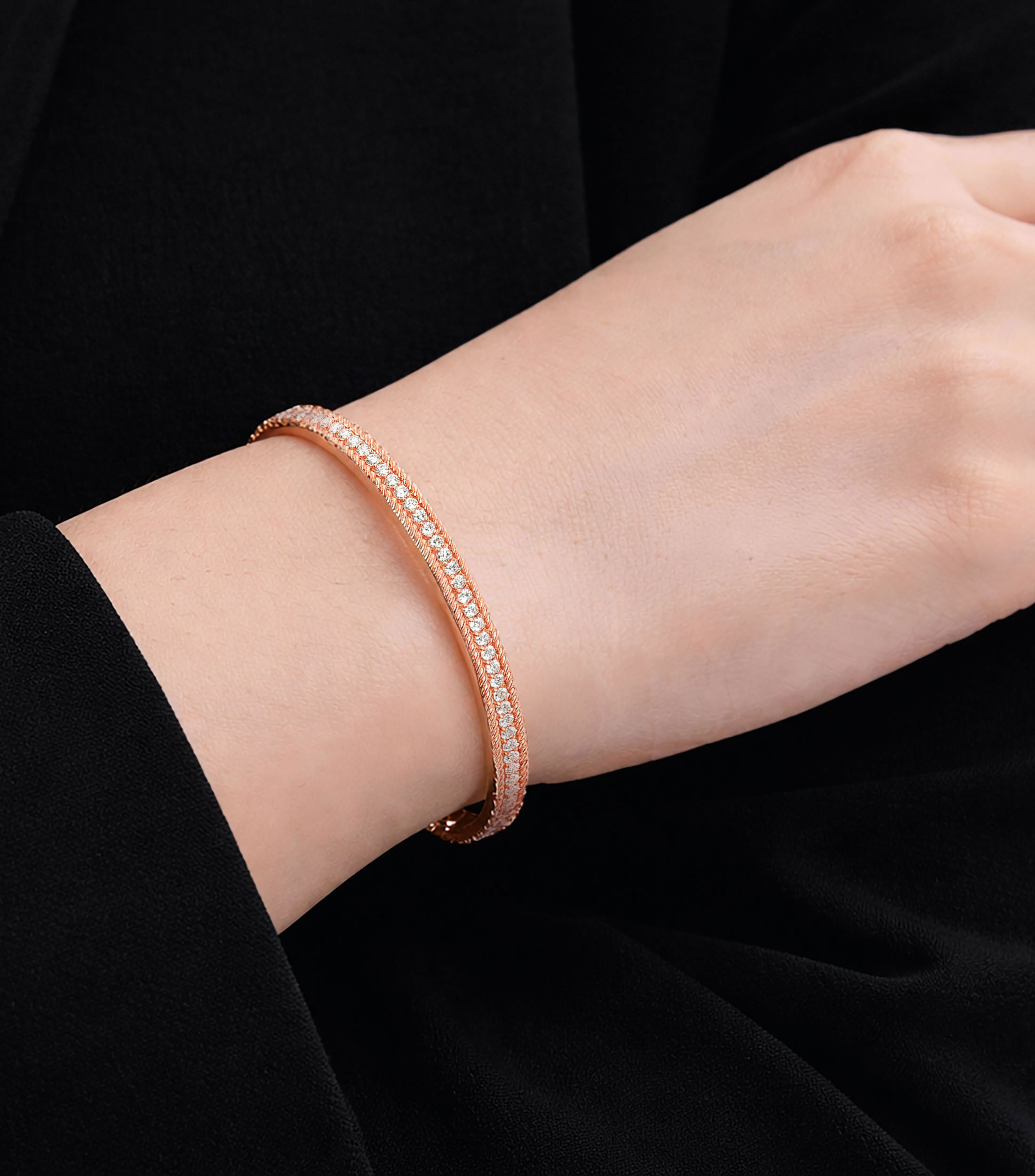 Brazalete en Oro rosa de 18 kilates con diamantes Symphony Princess Mujer