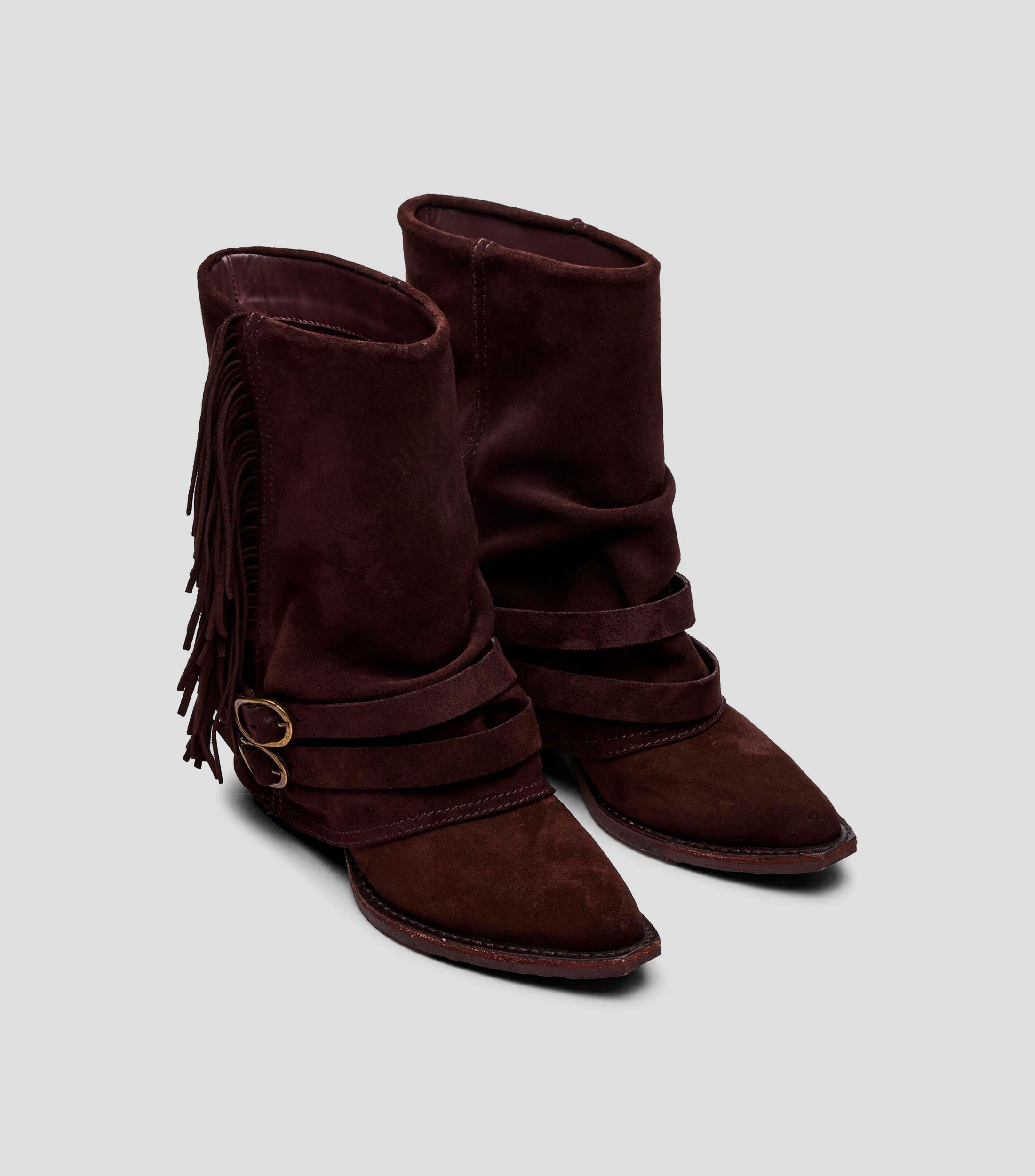 Botines con tacón bajo cuadrado Mujer