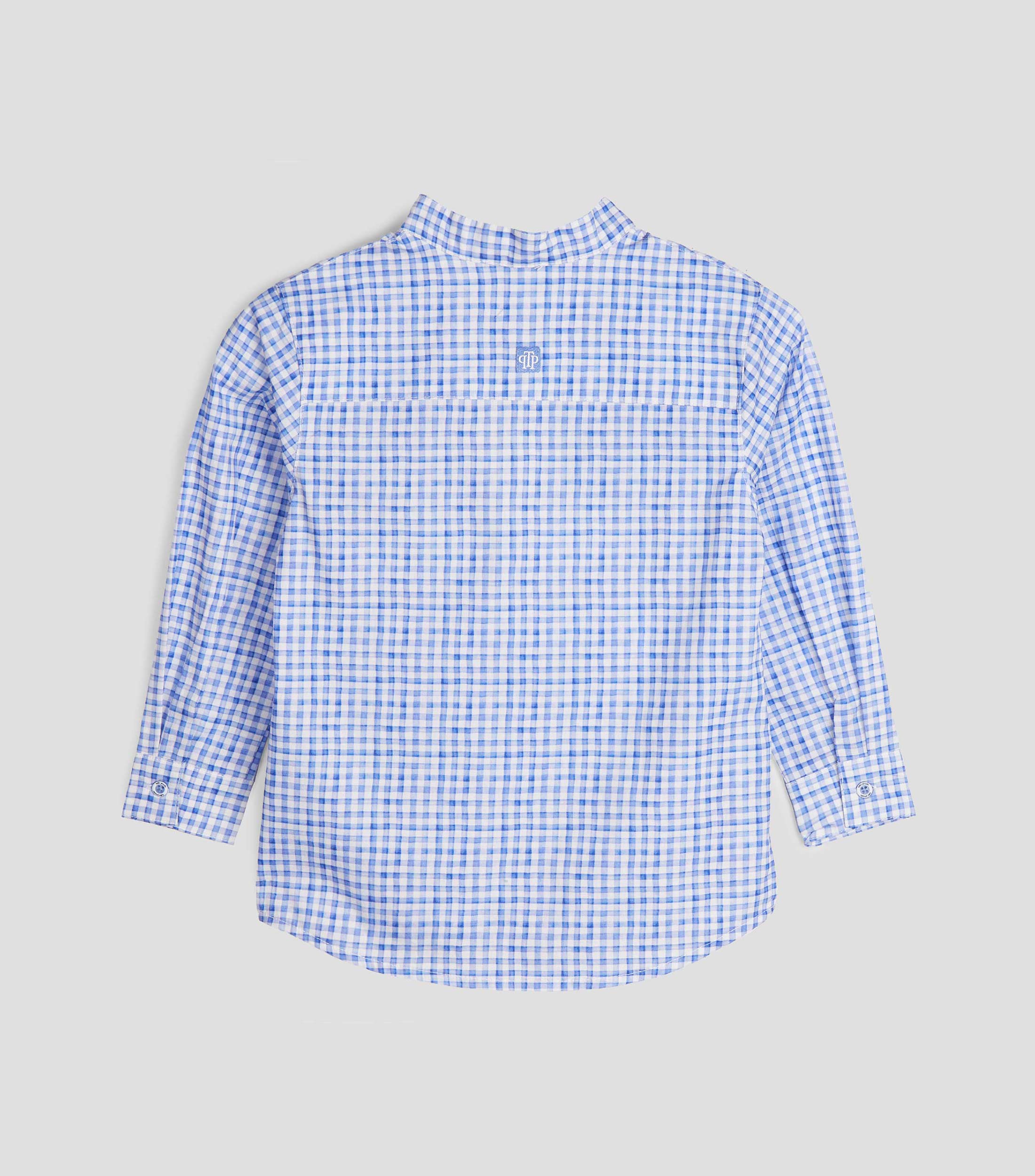Camisa de cuadros cuello mao manga larga Niño