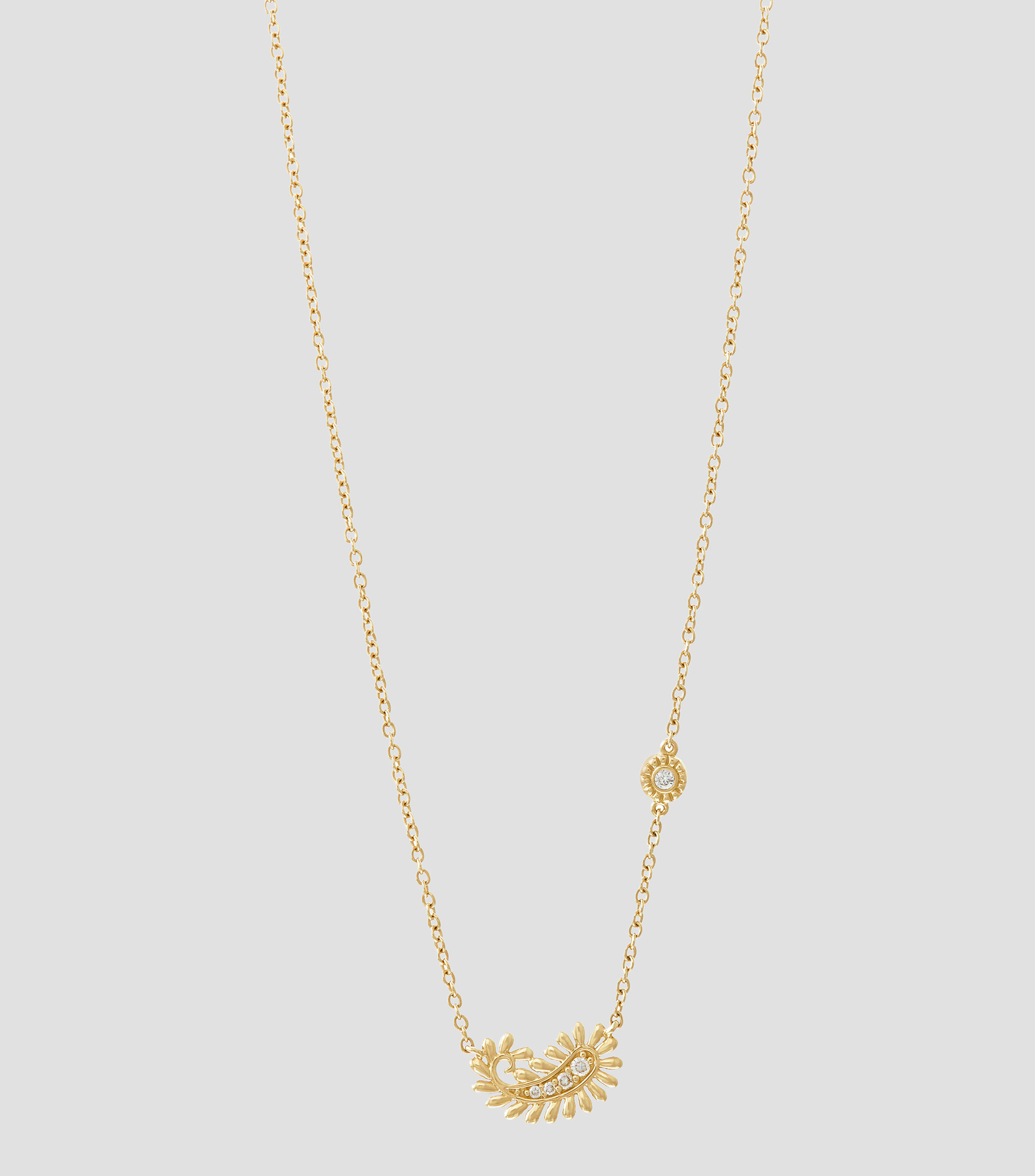 Collar en oro amarillo 18 Kilates con diamantes Mujer