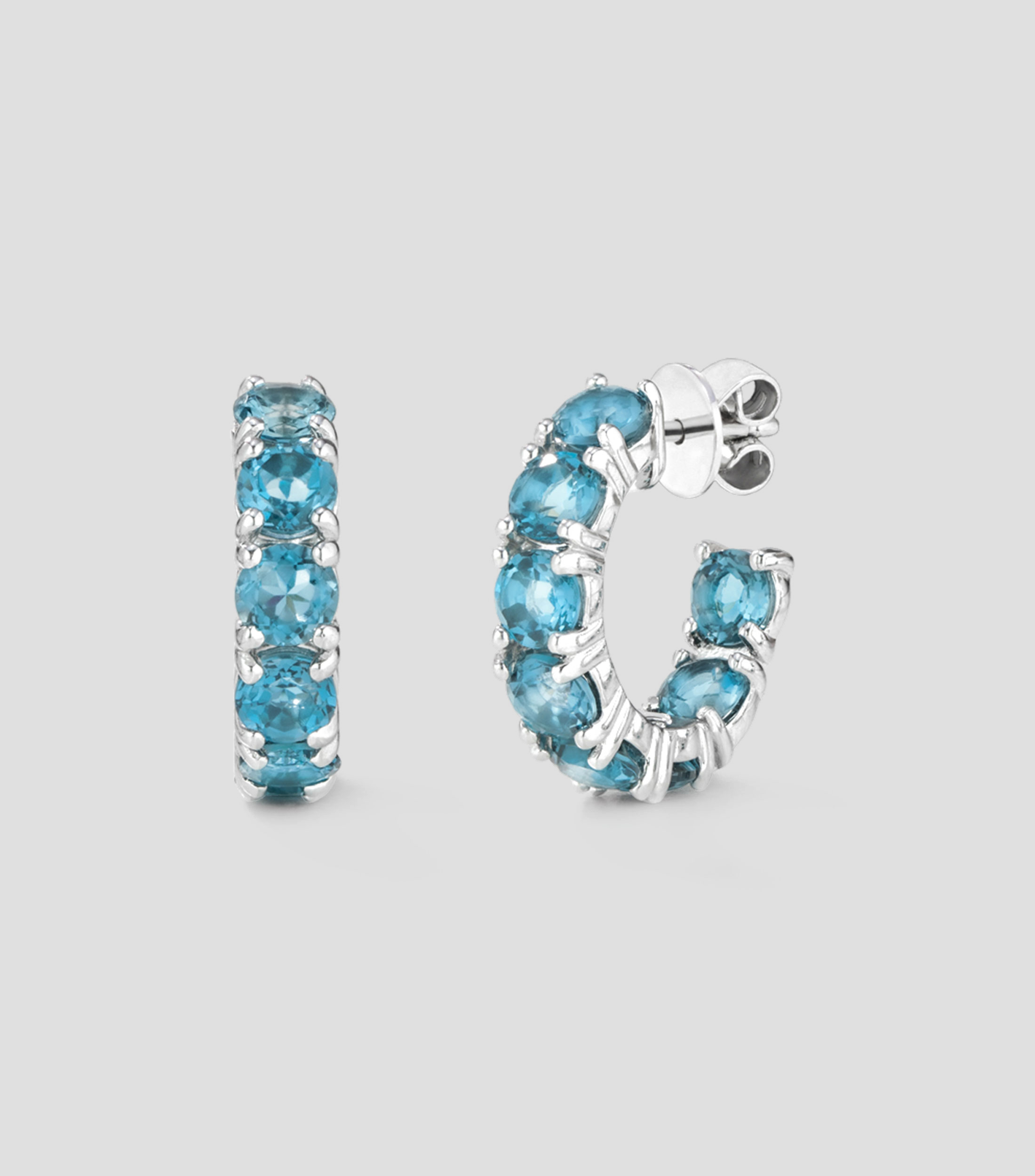 Pendientes en plata con topacio London Mujer