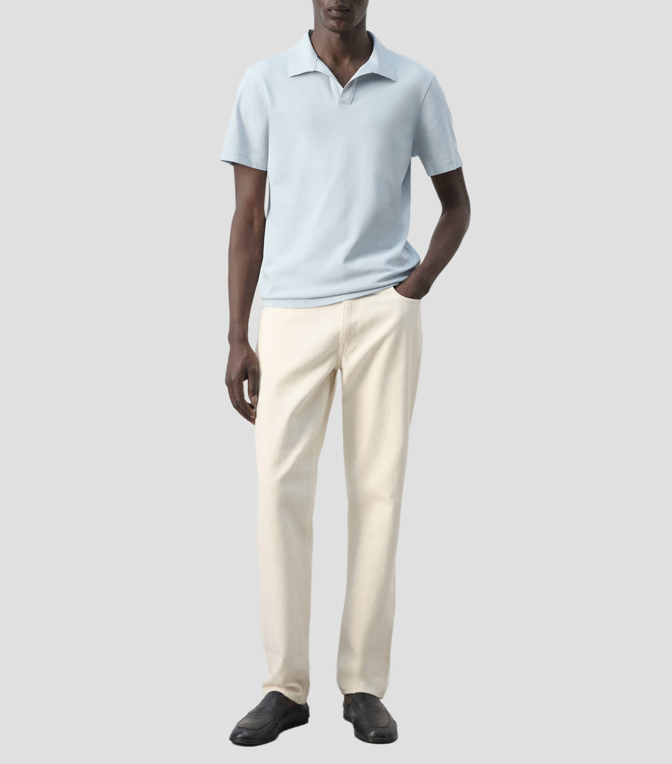 Playera tipo polo manga corta lisa Hombre