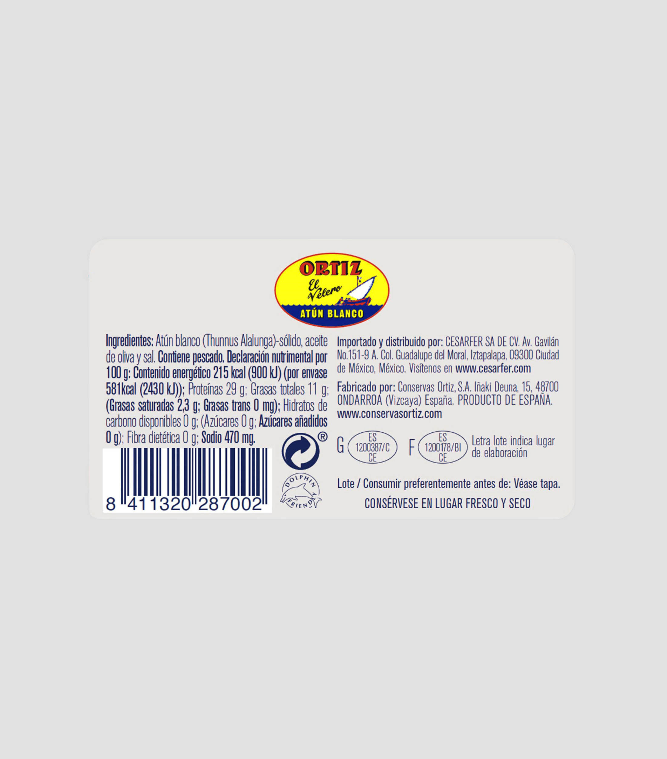 Atún blanco en Aceite de Oliva, 112 g