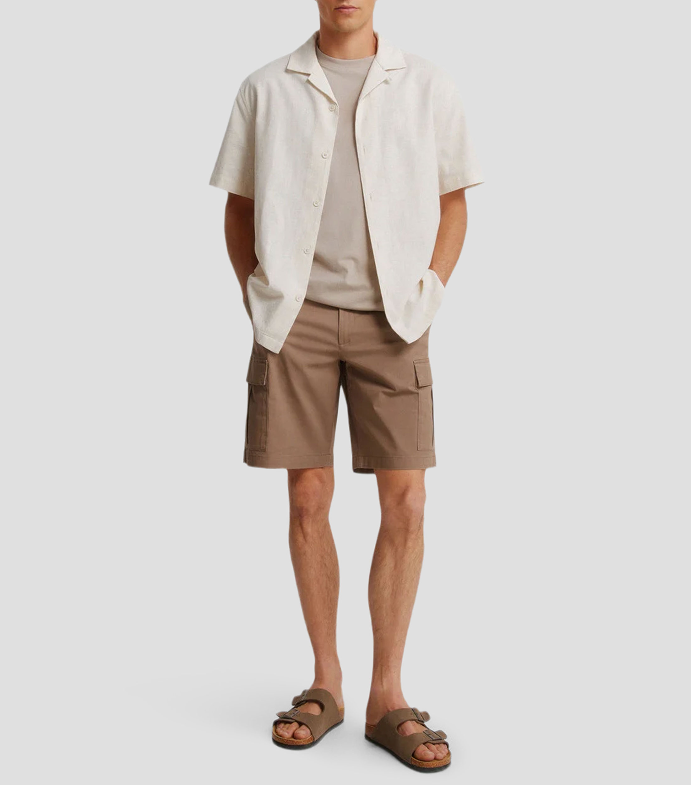 Camisa Jaspeada manga corta Hombre