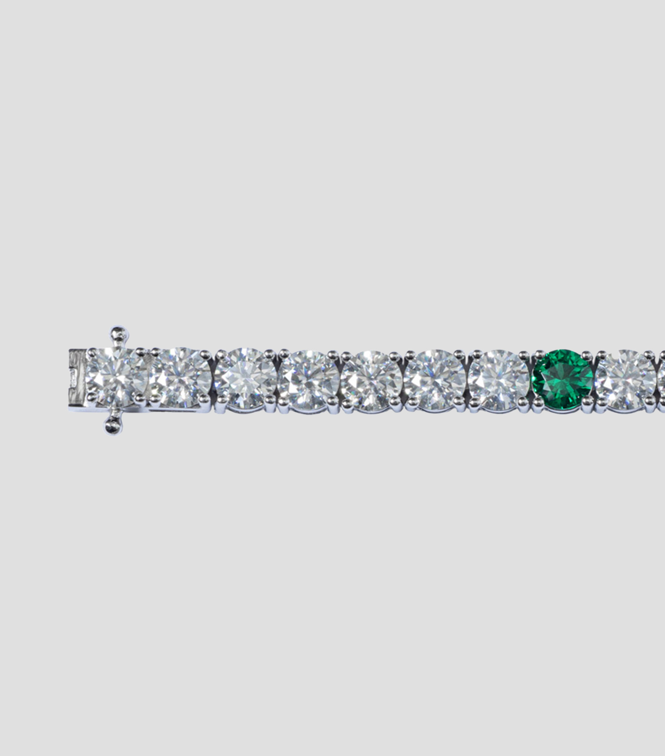 Brazalete Tennis en plata con Moissanita Mujer