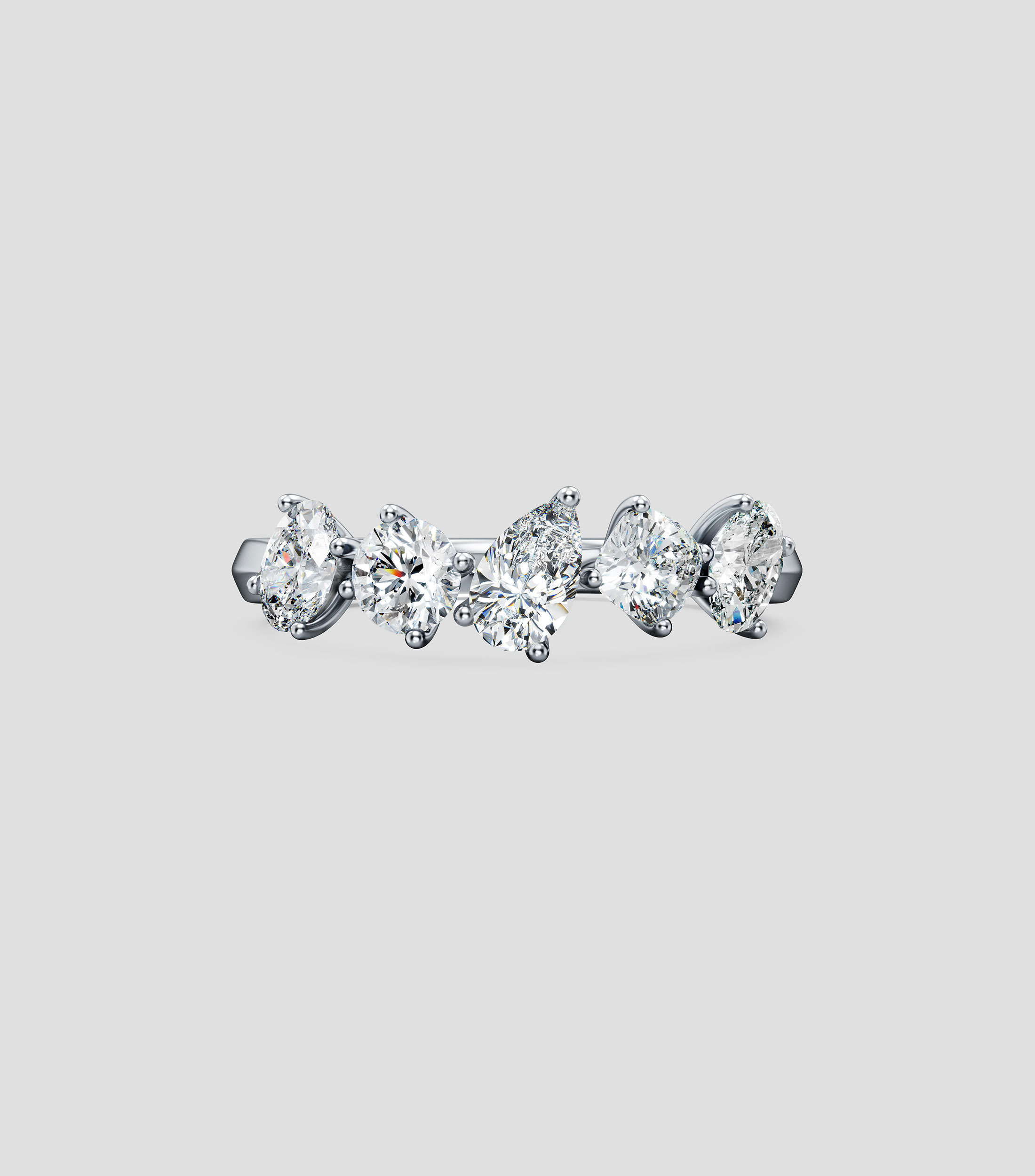 Anillo en oro blanco de 18 kilates Galaxy con incrustación de diamante Mujer, Talla 5