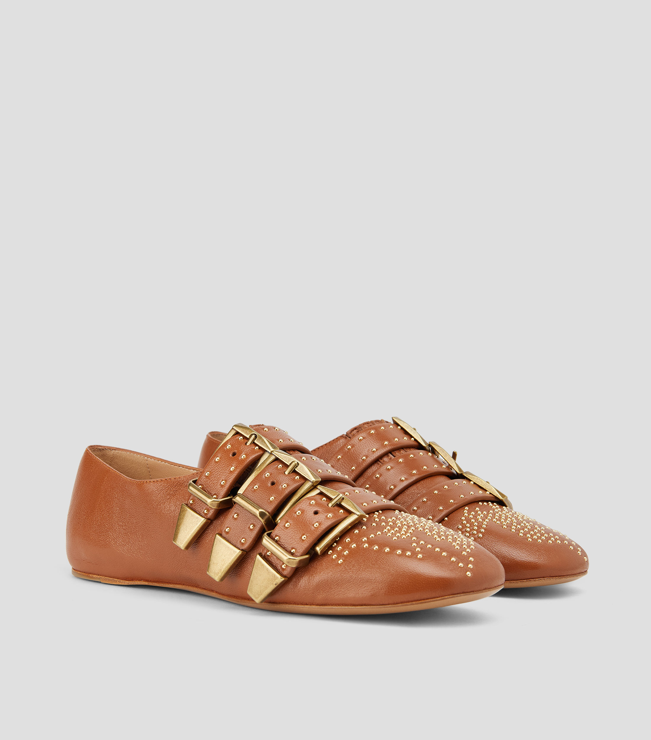 Flats Susan en piel con estoperoles Mujer
