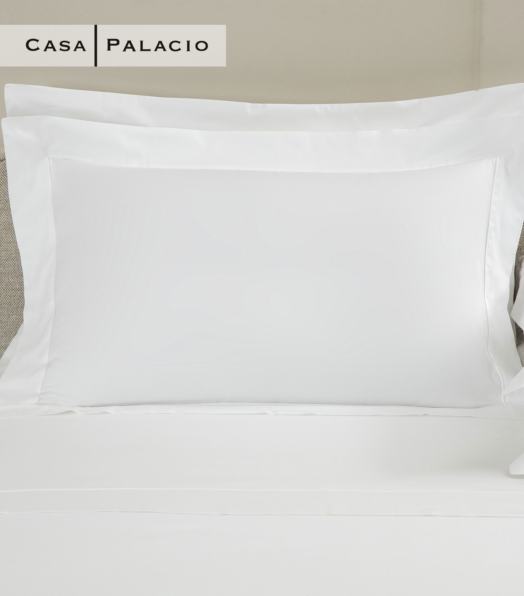 Funda Decorativa para Almohada Estandar de Algodon Grace Blanca