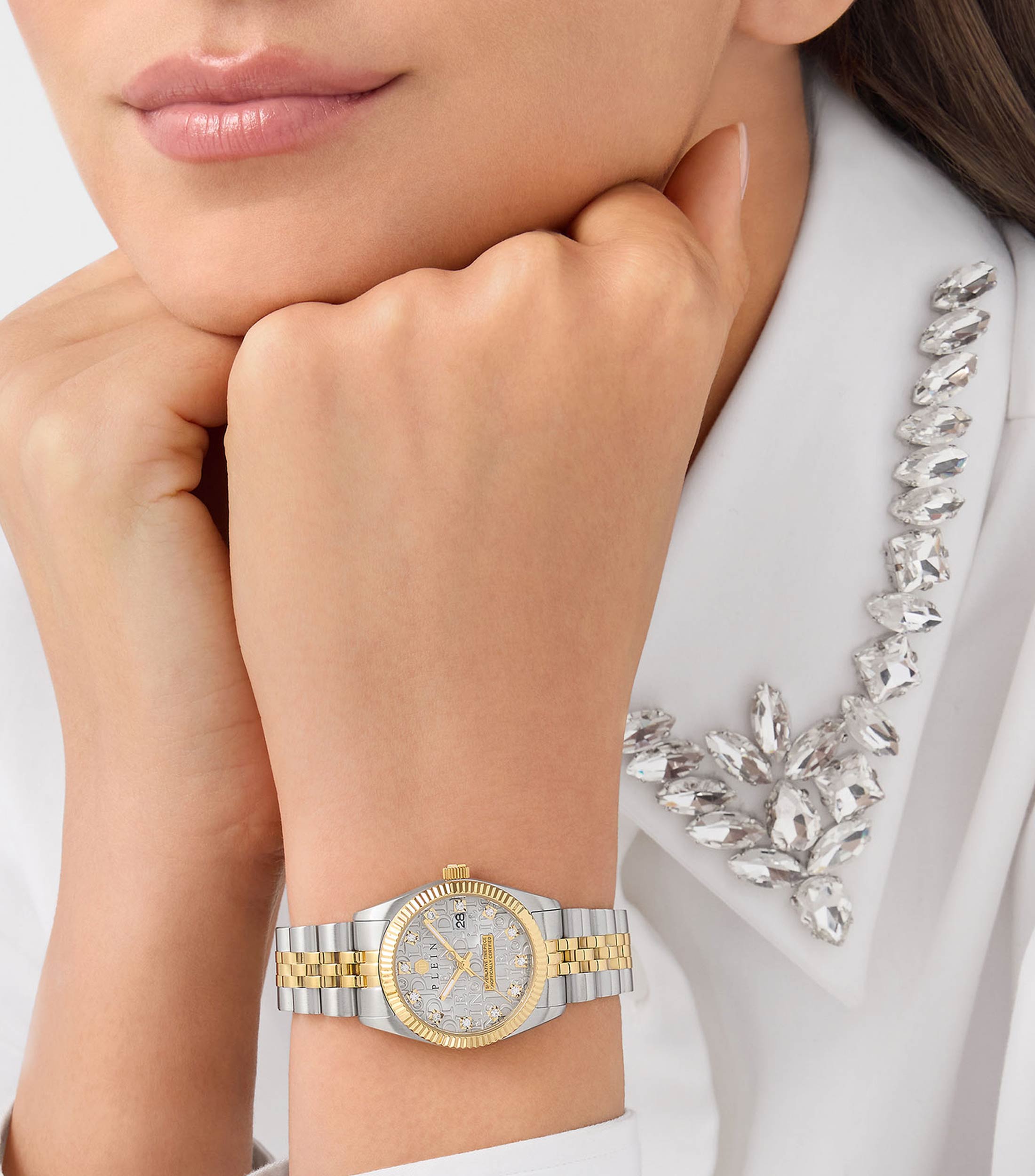 Reloj para Mujer Date Superlative Casual Plateado, Dorado