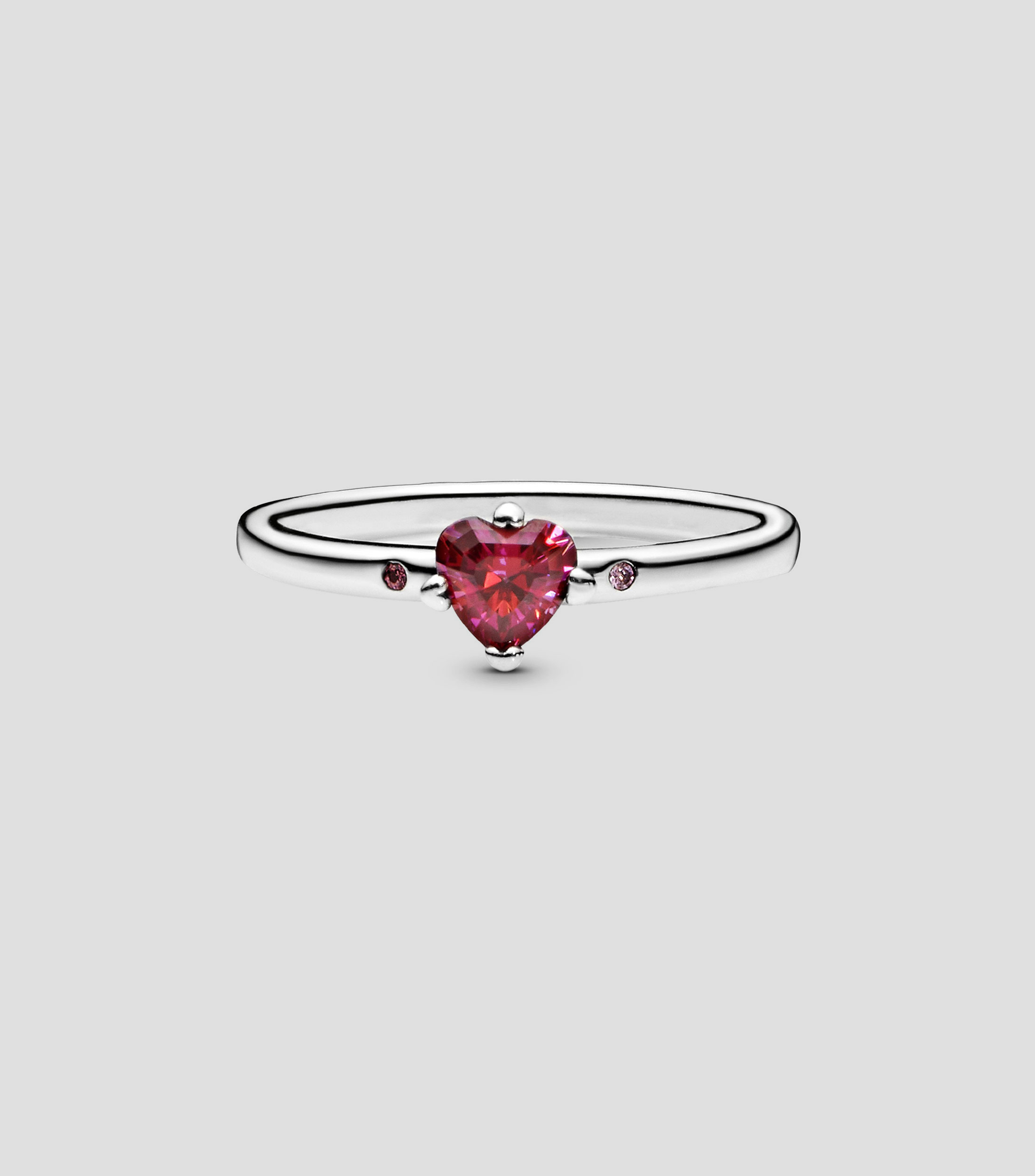 Anillo en plata Sparkling Red Heart Mujer Talla 56