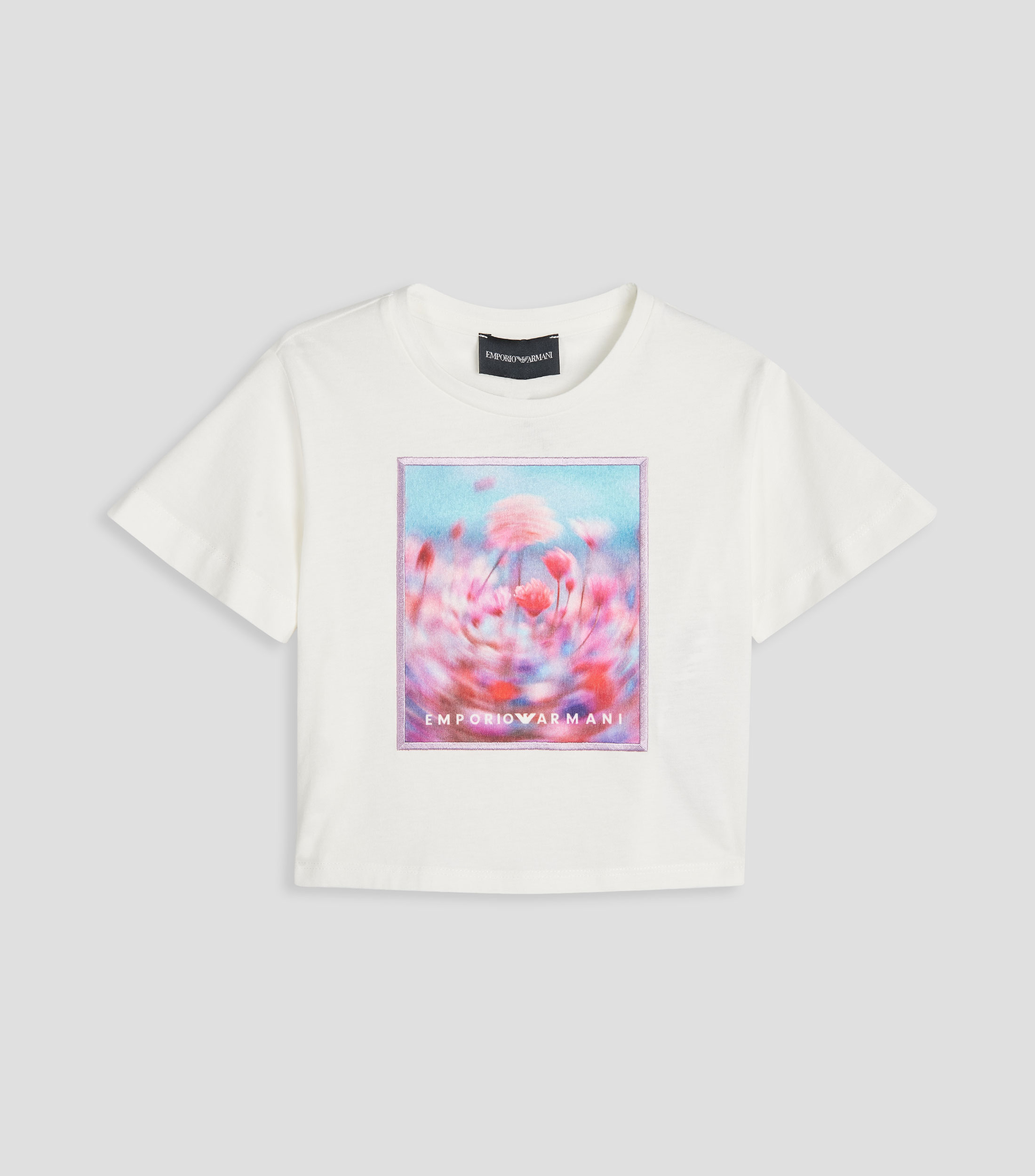 Playera cuello redondo manga corta estampada Niña