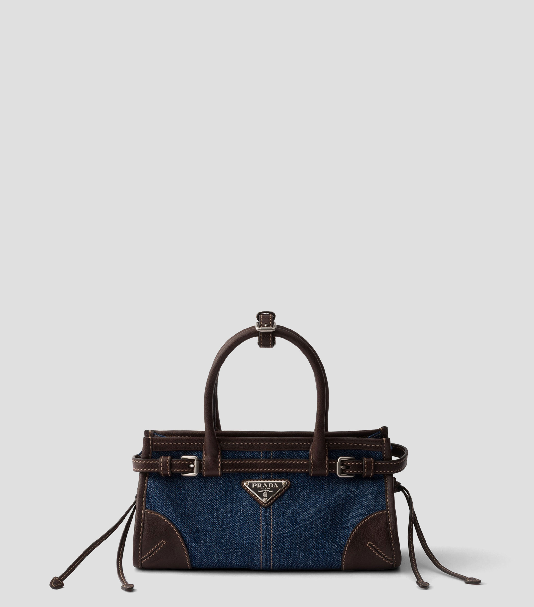 Bolsa Tote Azul Bonnie con Detalles en Piel, Mujer