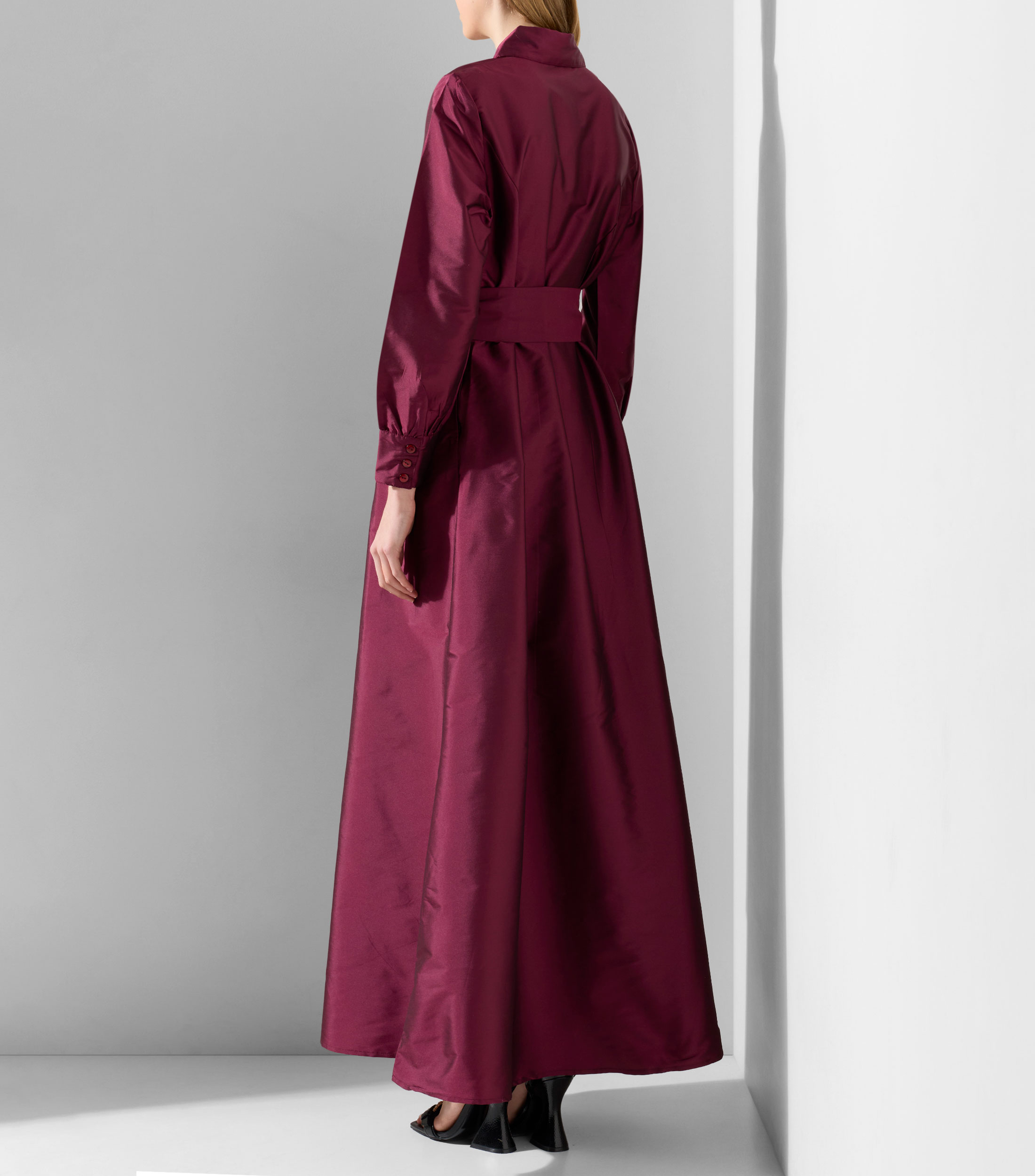 Vestido largo manga larga liso Mujer