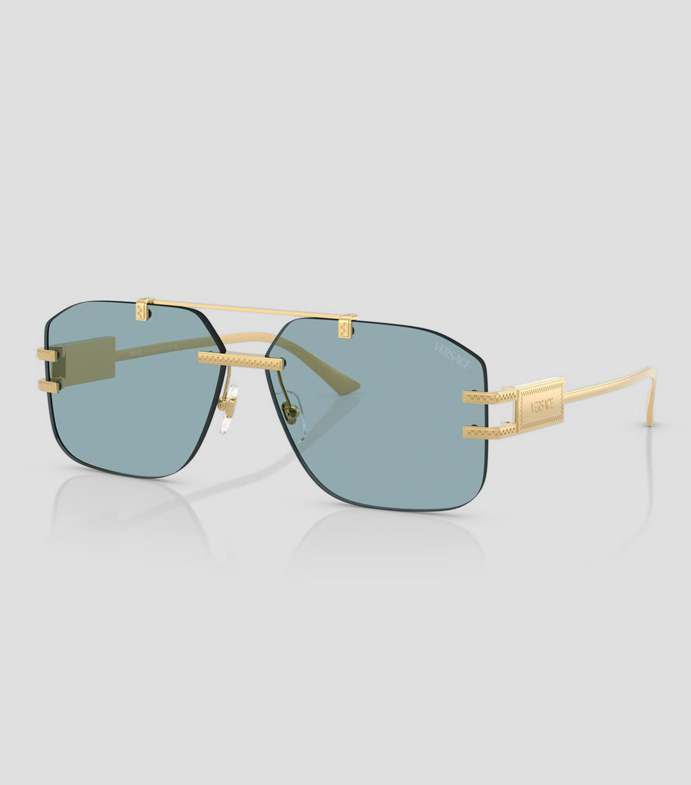 Lentes de sol aviador dorados Hombre