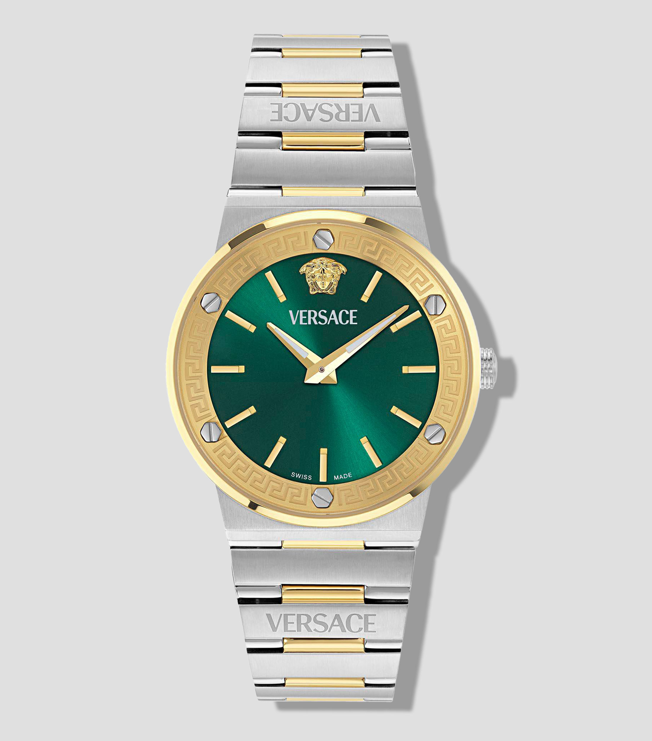 Reloj para Hombre Greca Logo Aereo de vestir Verde, Plateado