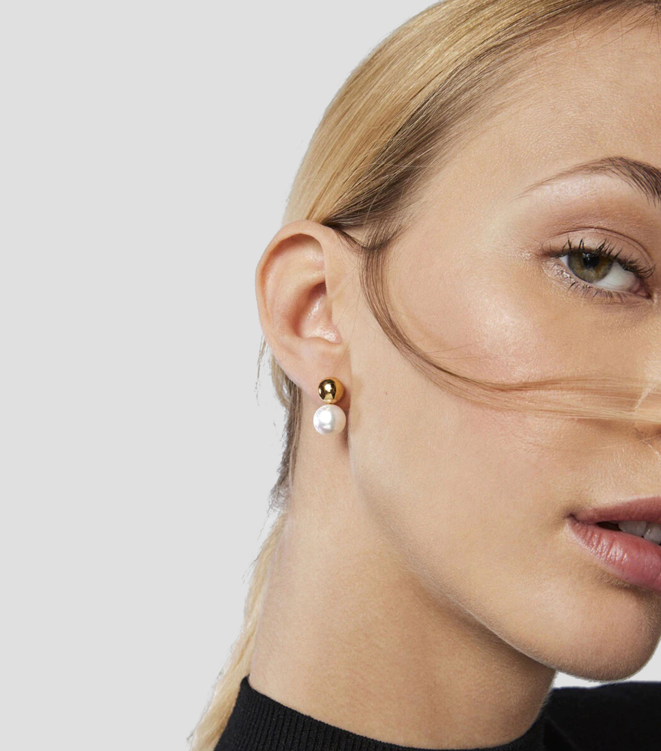 Aretes en plata .925 con perla Gloss Mujer