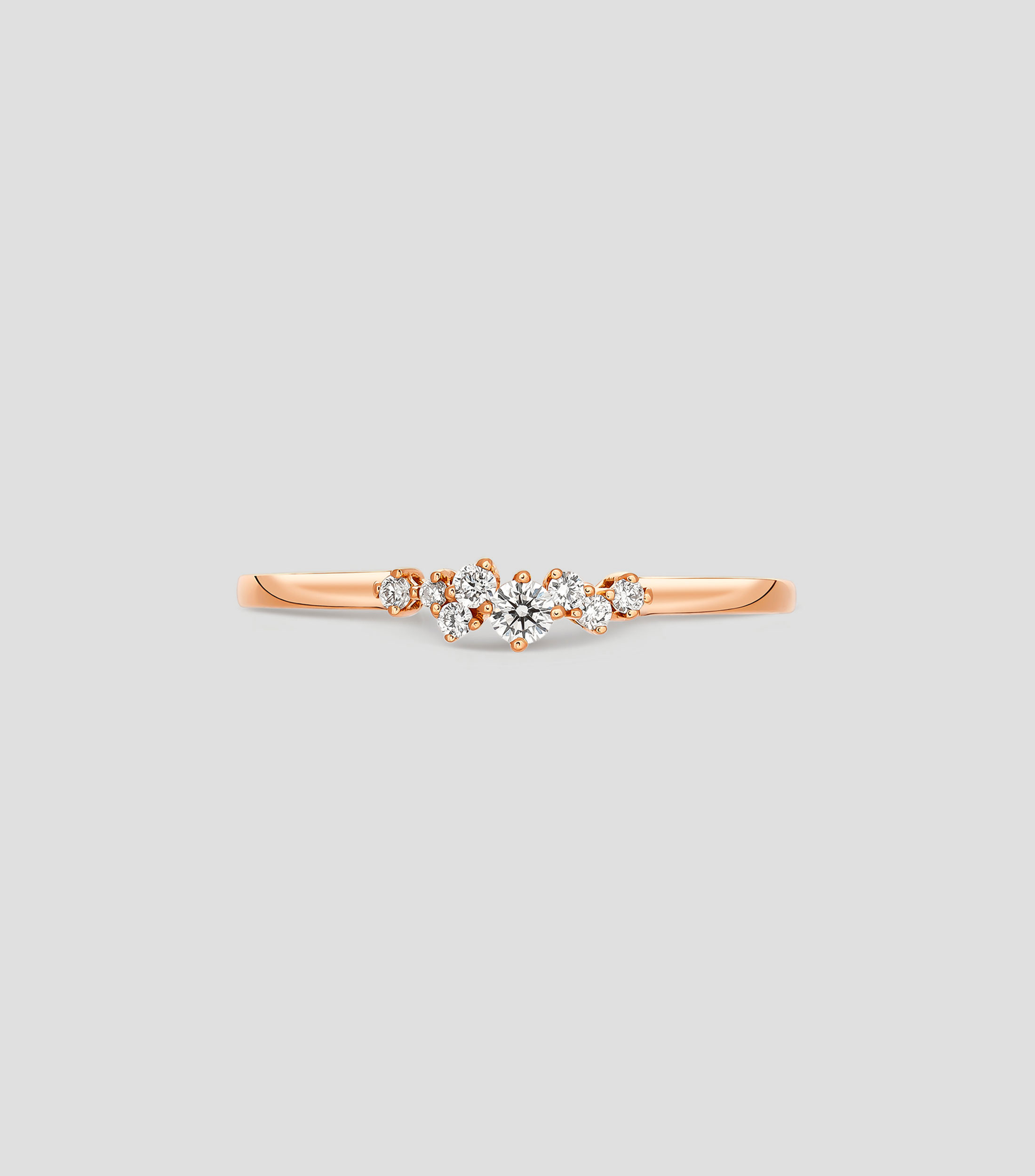 Anillo en oro rosa 18 Kilates con incrustacion de diamante Mujer