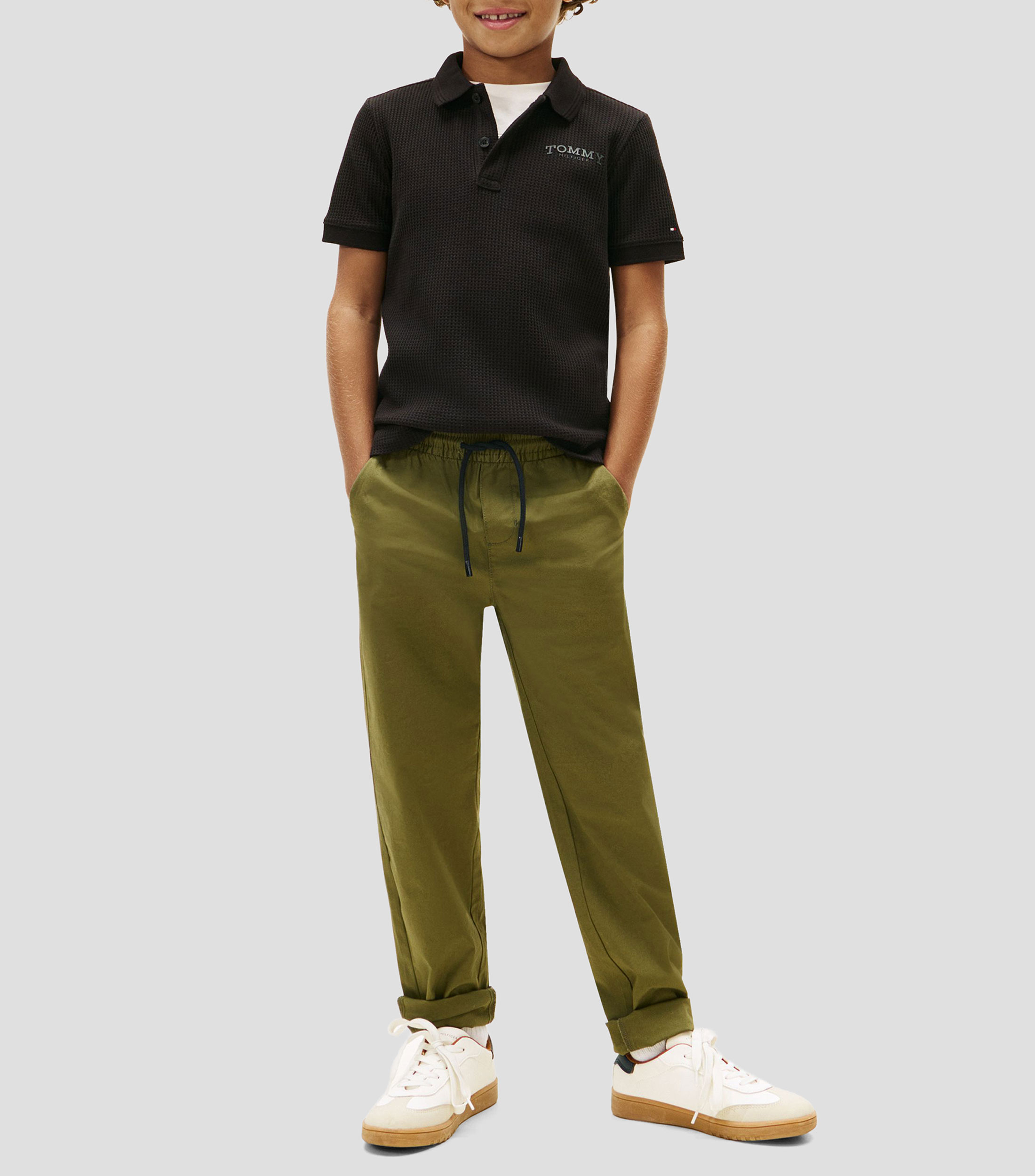 Playera tipo polo de manga corta lisa Niño