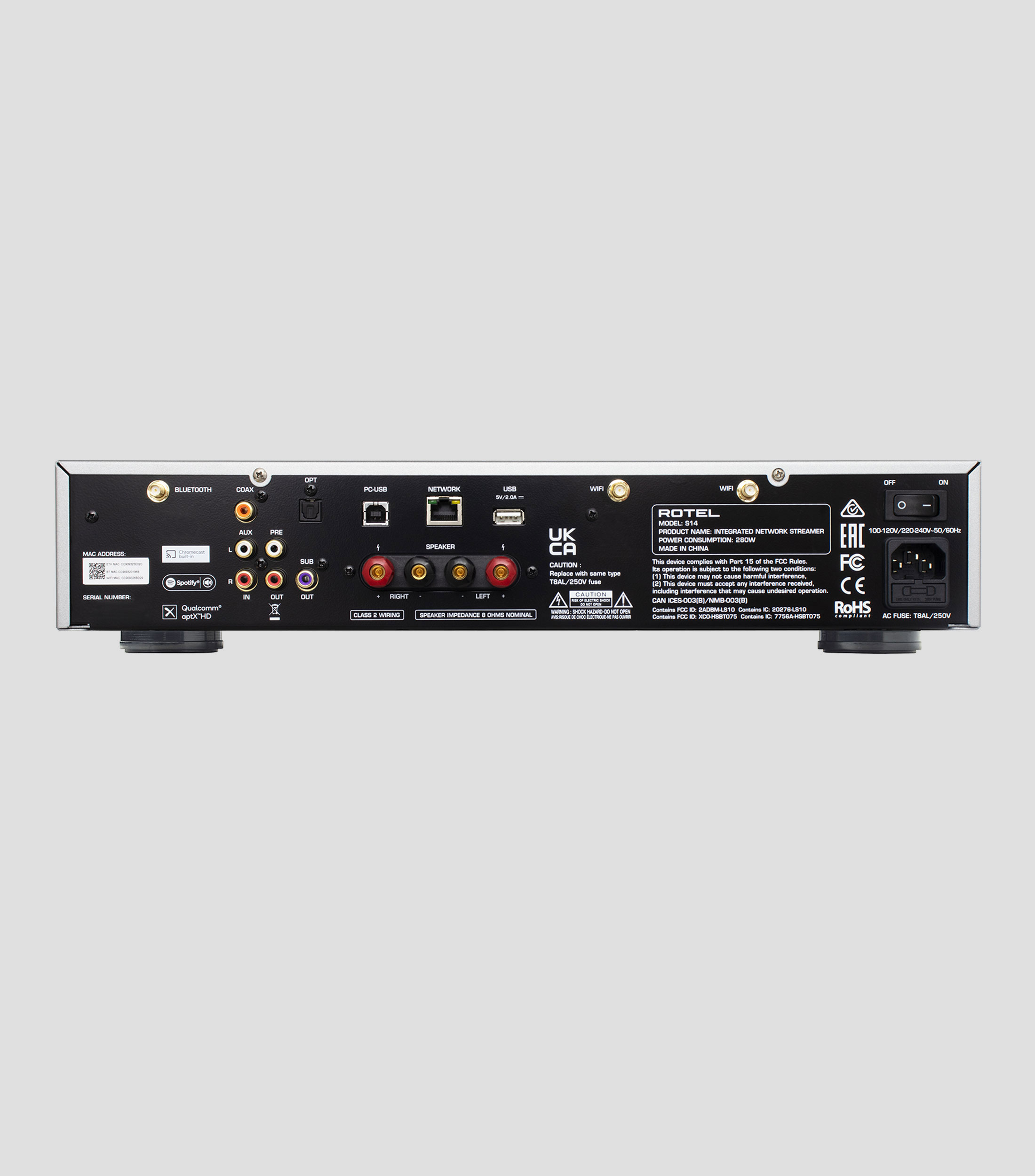 Amplificador integrado Stream Wi-Fi y Bluetooth 80 W