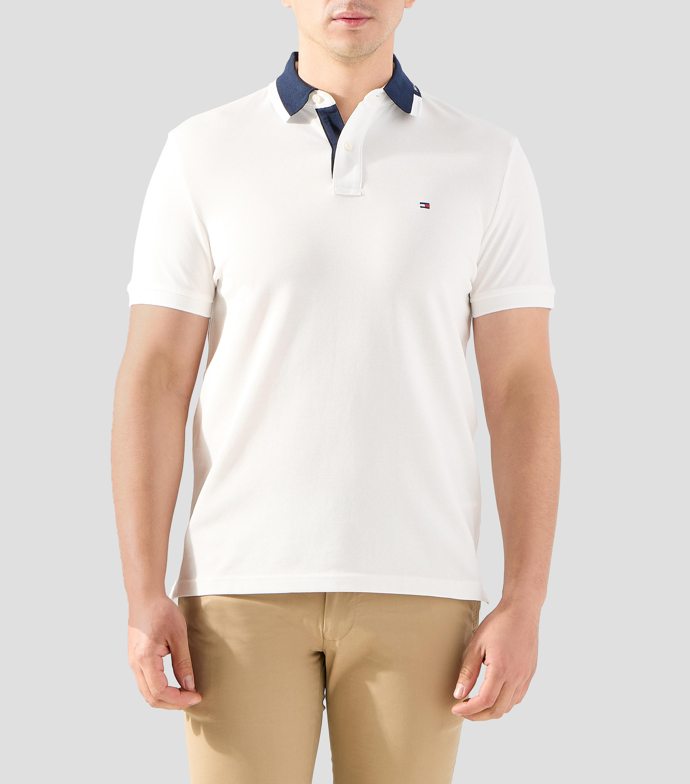 Playera tipo polo manga corta lisa Hombre