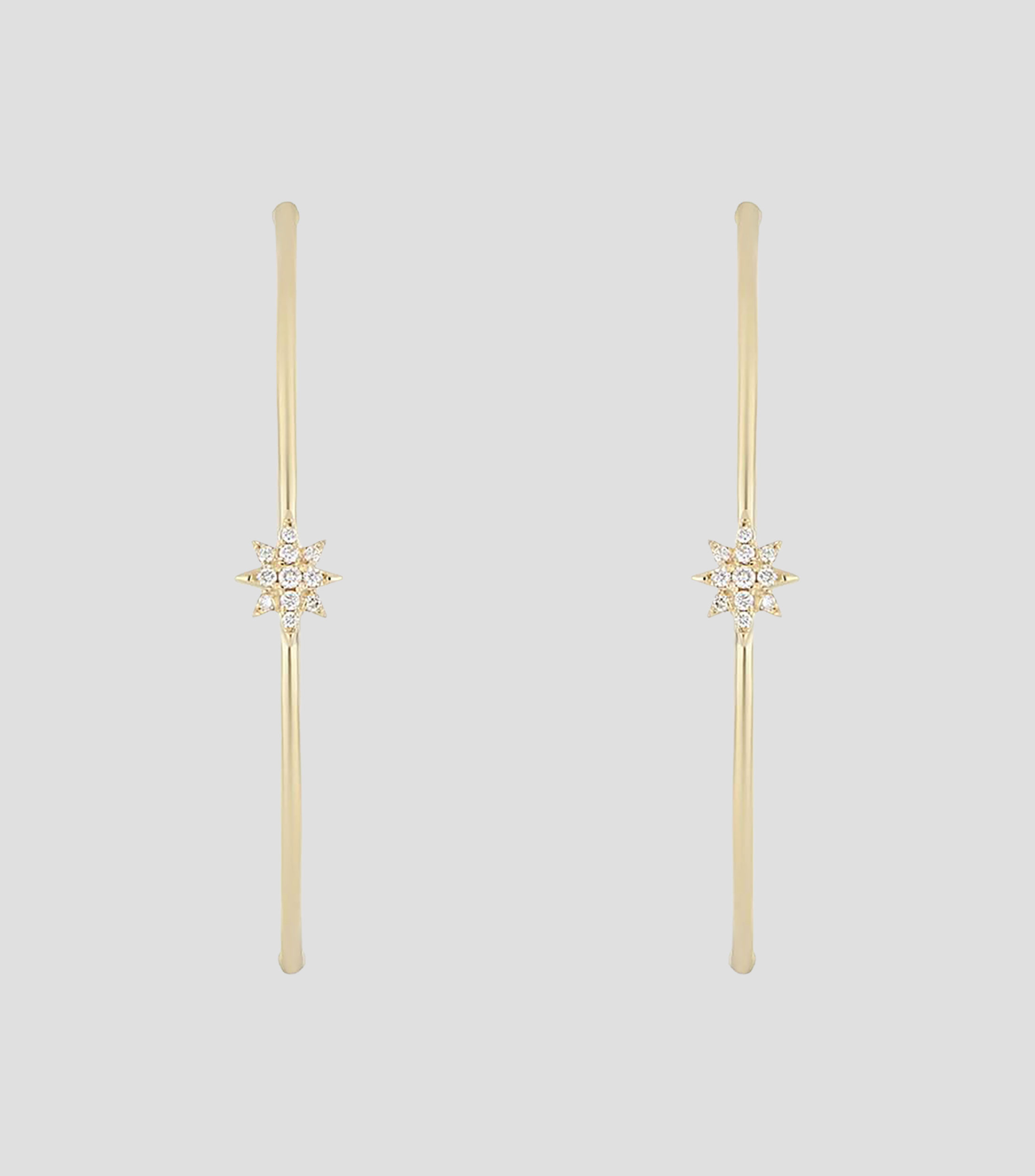 Aretes en oro amarillo 18 kilates con diamantes Mujer