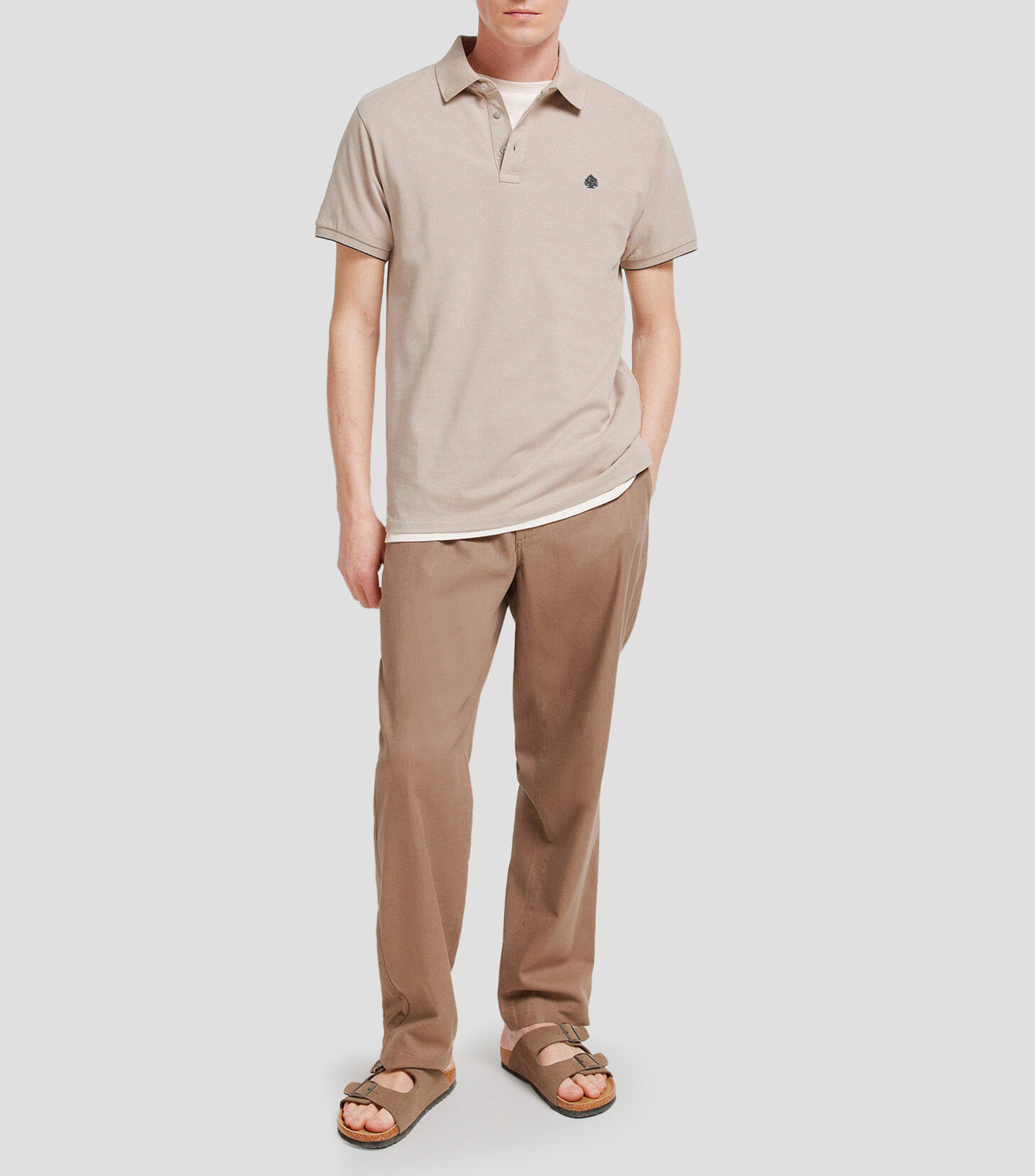 Playera tipo polo manga corta lisa Hombre