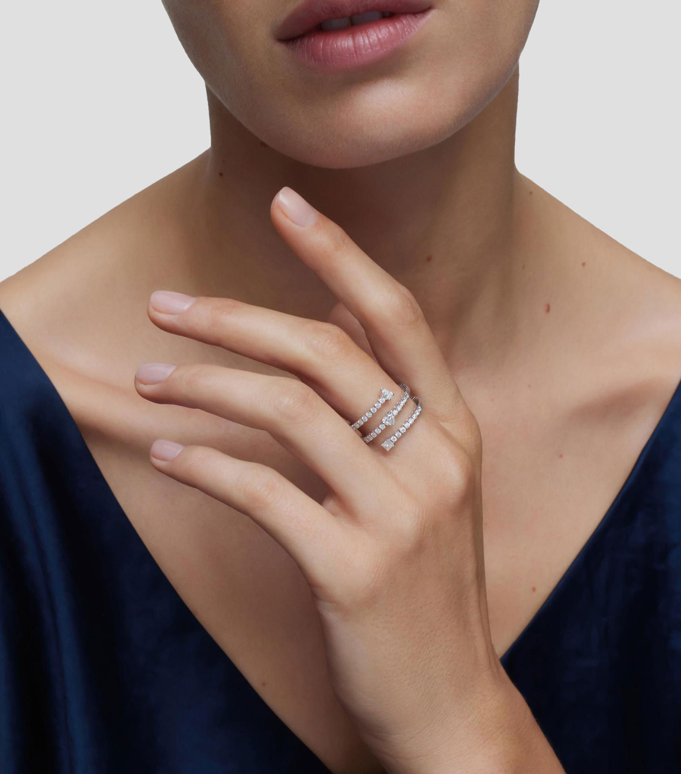 Anillo en oro blanco de 18 kilates City Diamonds con diamantes Talla 7 Mujer