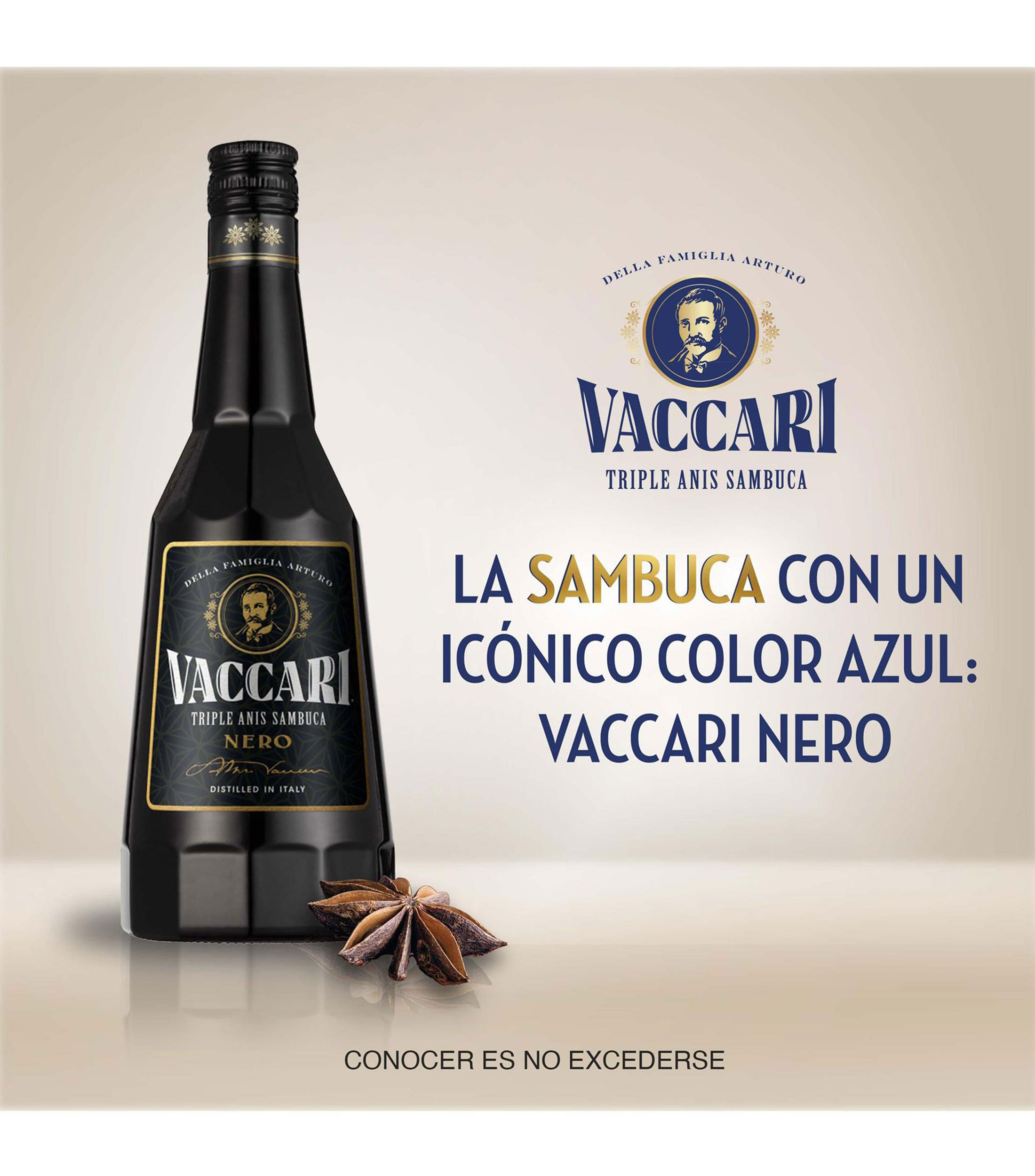 Licor de sambuca Vaccari Nero, 700 ml