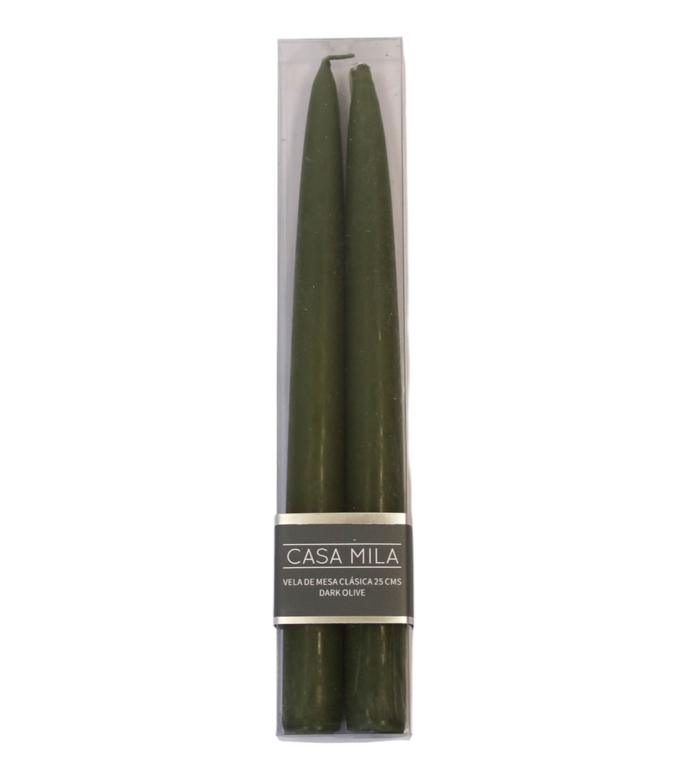 Set 2 velas decorativas Tapper, verde olivo