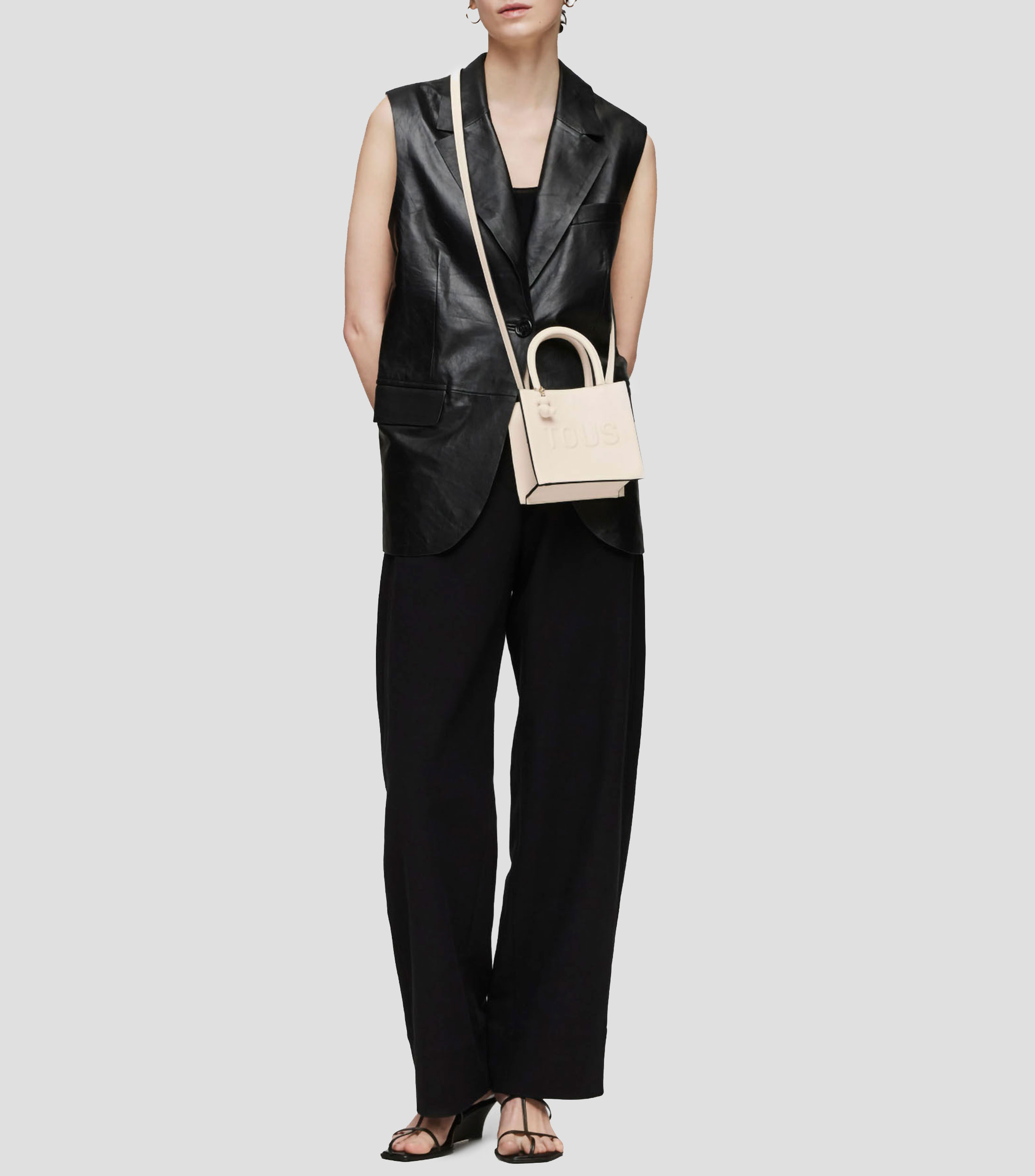 Bolso tote mini cube beige Brenda Mujer